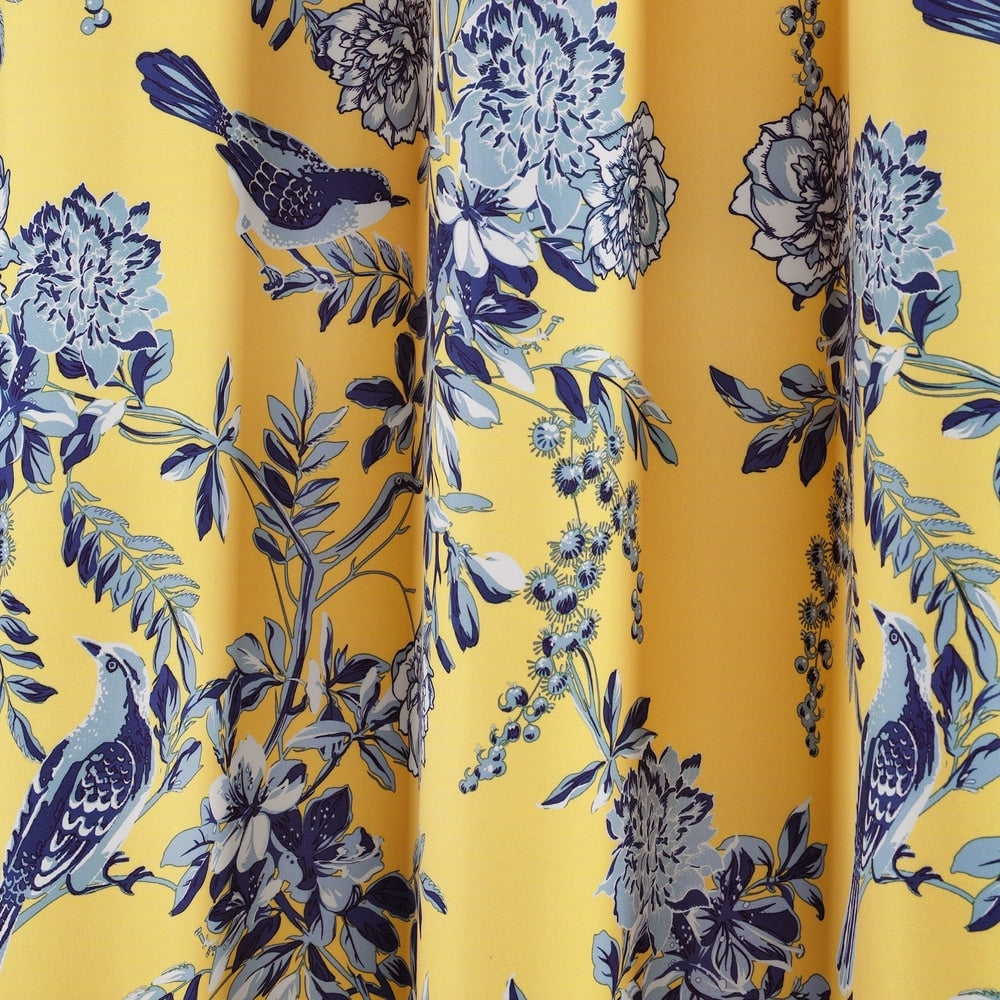 Lush Decor Farmhouse Bird And Flower Insulated Grommet Blackout Window Curtain Panel Pair