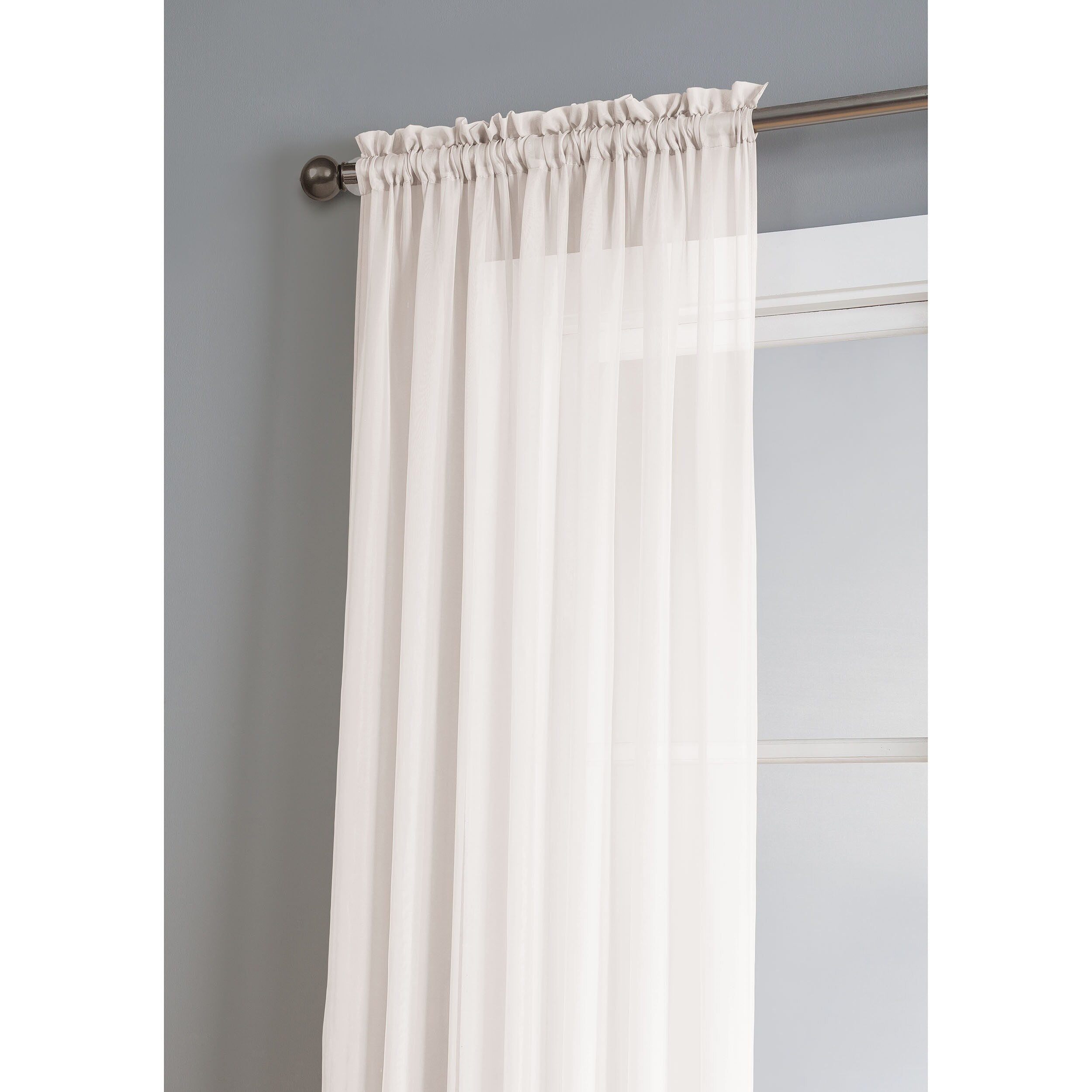 Window Elements Diamond Sheer Voile Extra Wide, 56 Inch Wide. Rod Pocket Curtain Panel