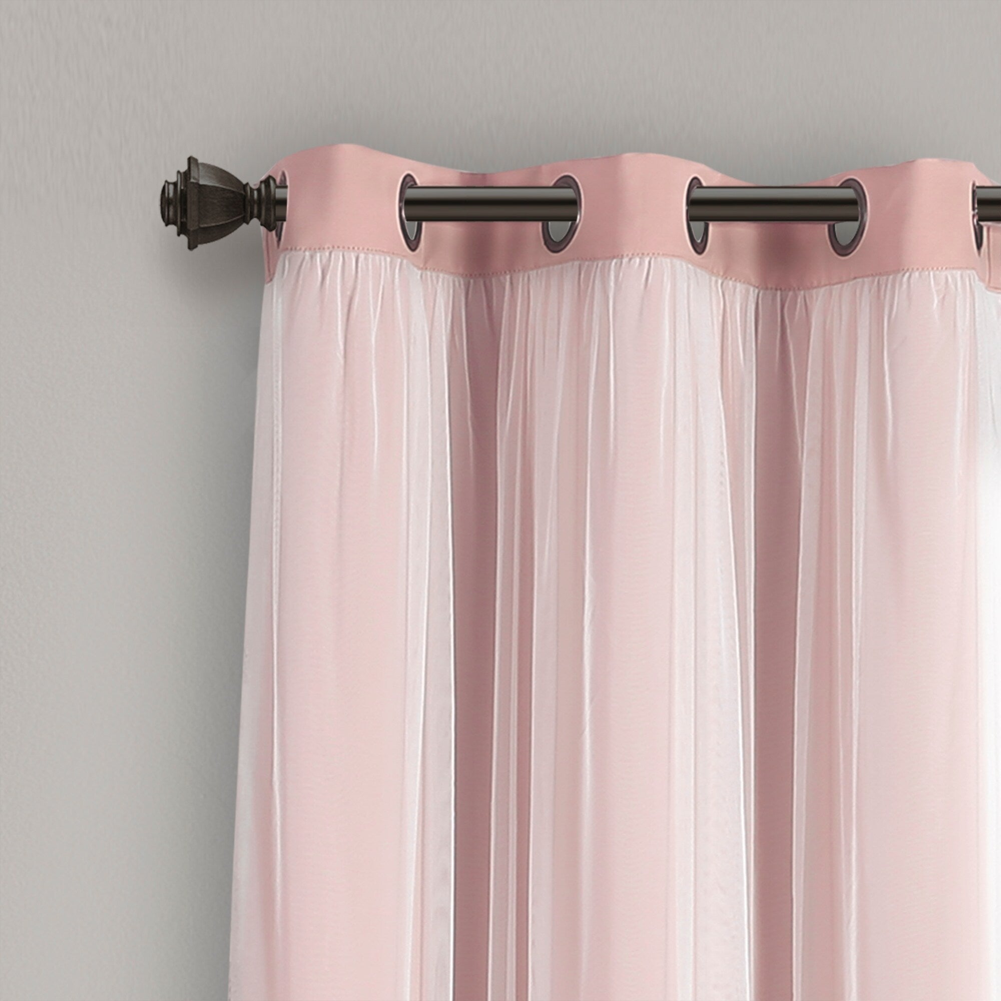 Lush Decor Grommet Sheer Panel Pair with Insulated Blackout Lining