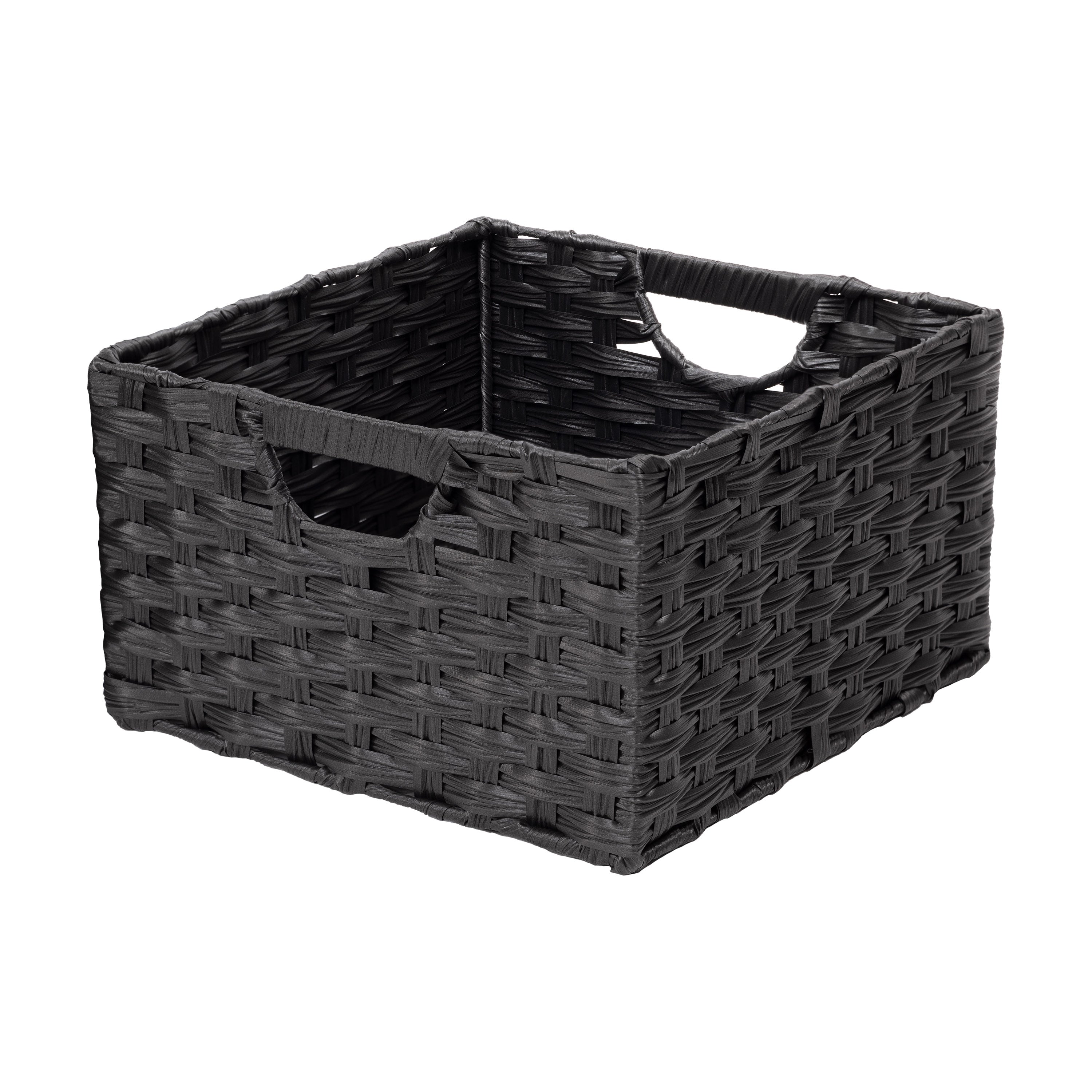 Seville Classics Foldable Handwoven Cube Storage Basket (2-Pack)