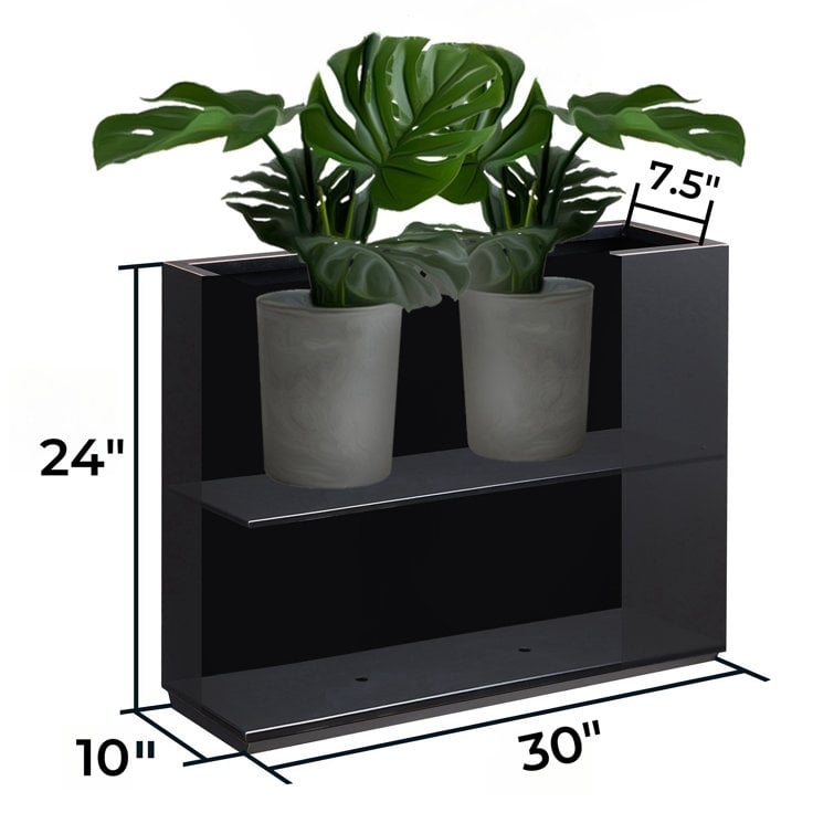 Metallic Heavy Planter for Outdoor Plants, 24.02 H x 30 W x 9.84 D	Tall and Long Metal Divider Planter Box