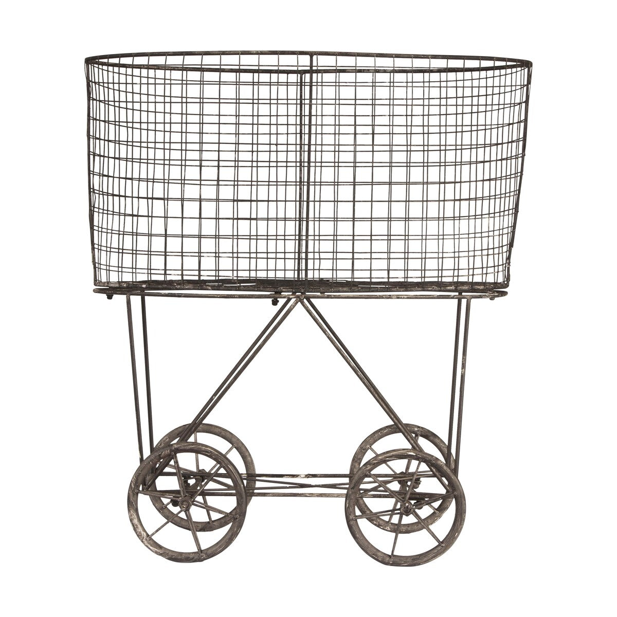 Metal Rolling Laundry Cart with Rack