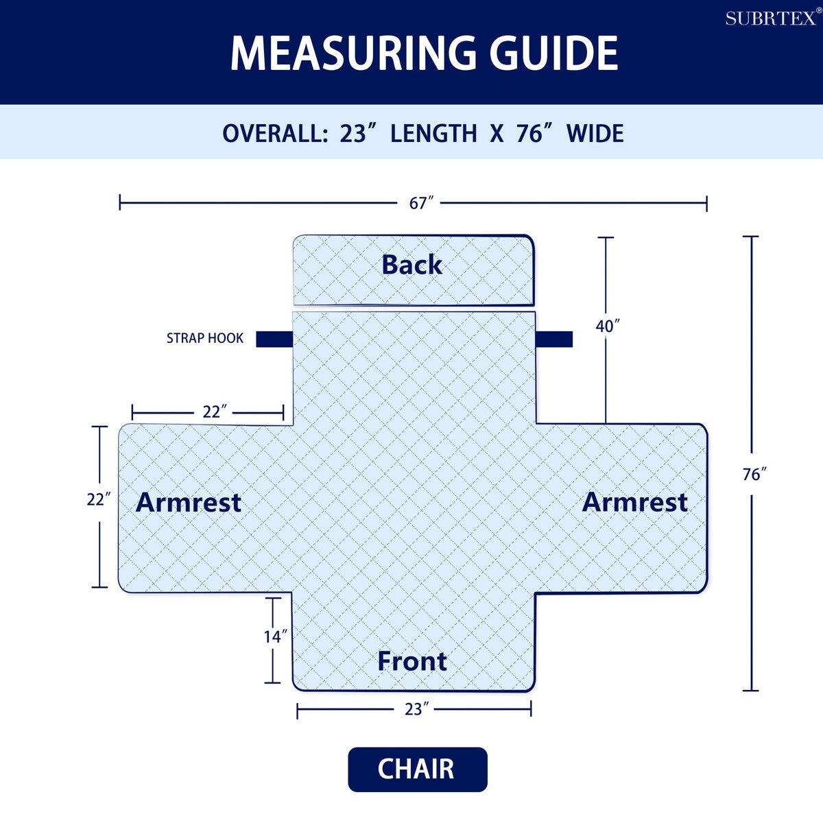 Subrtex Armchair Reversible Couch Cover Quilted Slipcover Furniture Protector