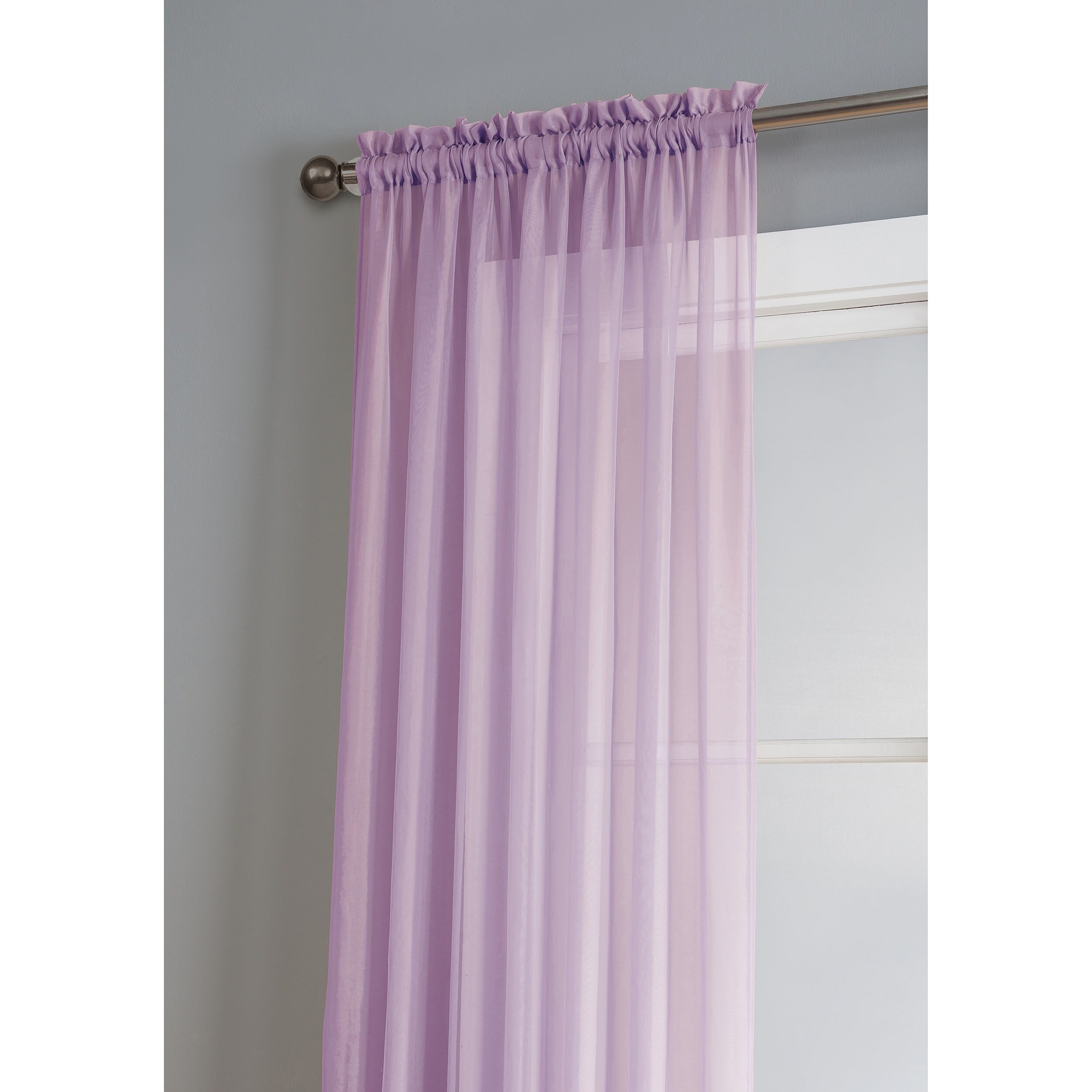 Window Elements Diamond Sheer Voile Extra Wide, 56 Inch Wide. Rod Pocket Curtain Panel