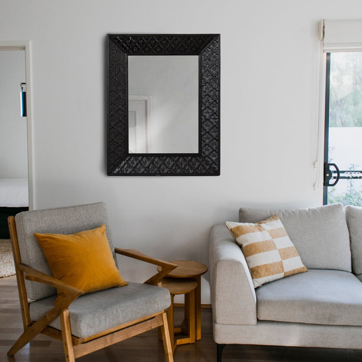 Rattan Framed Wall Mirror