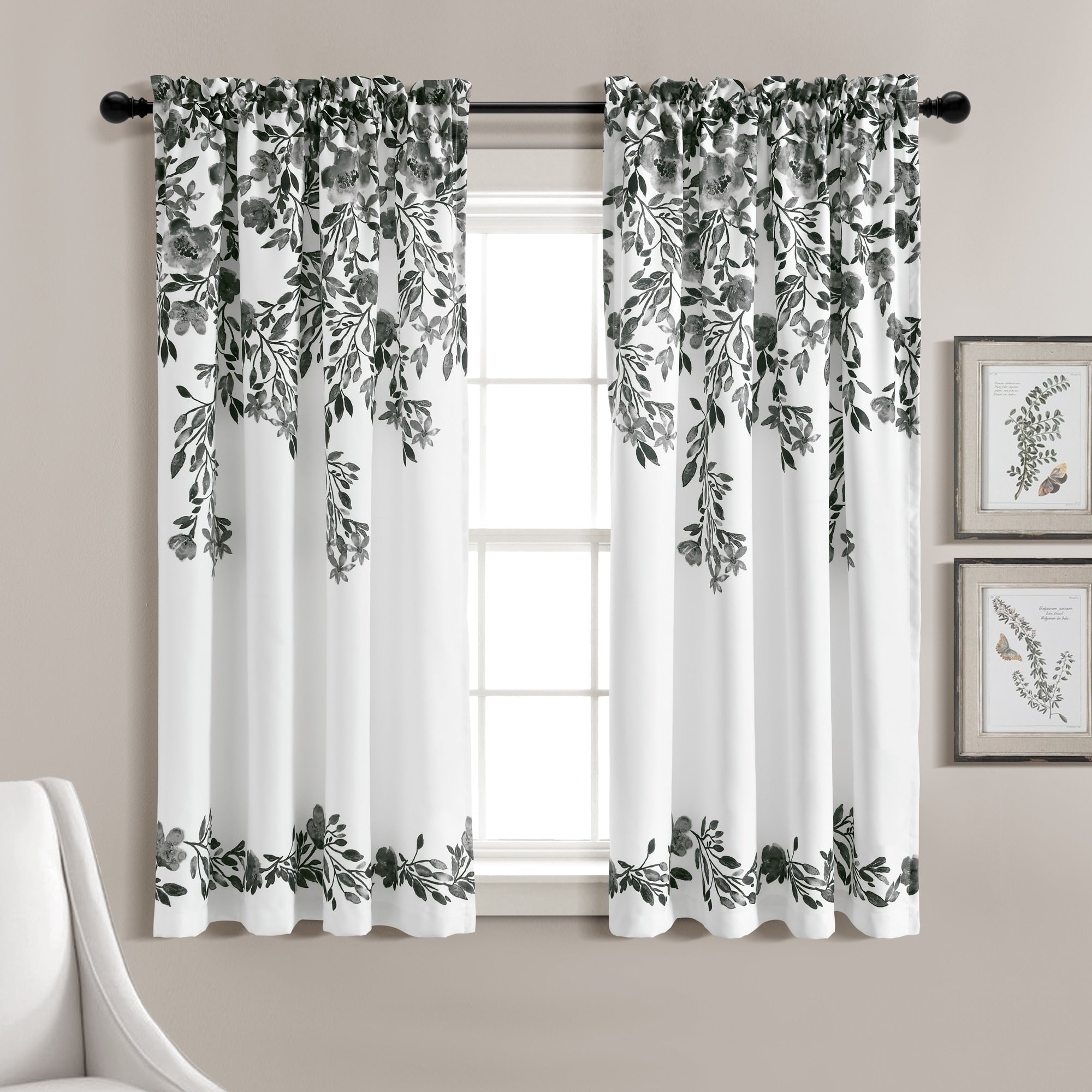 Porch & Den Elcaro Floral Room Darkening Curtain Panel Pair