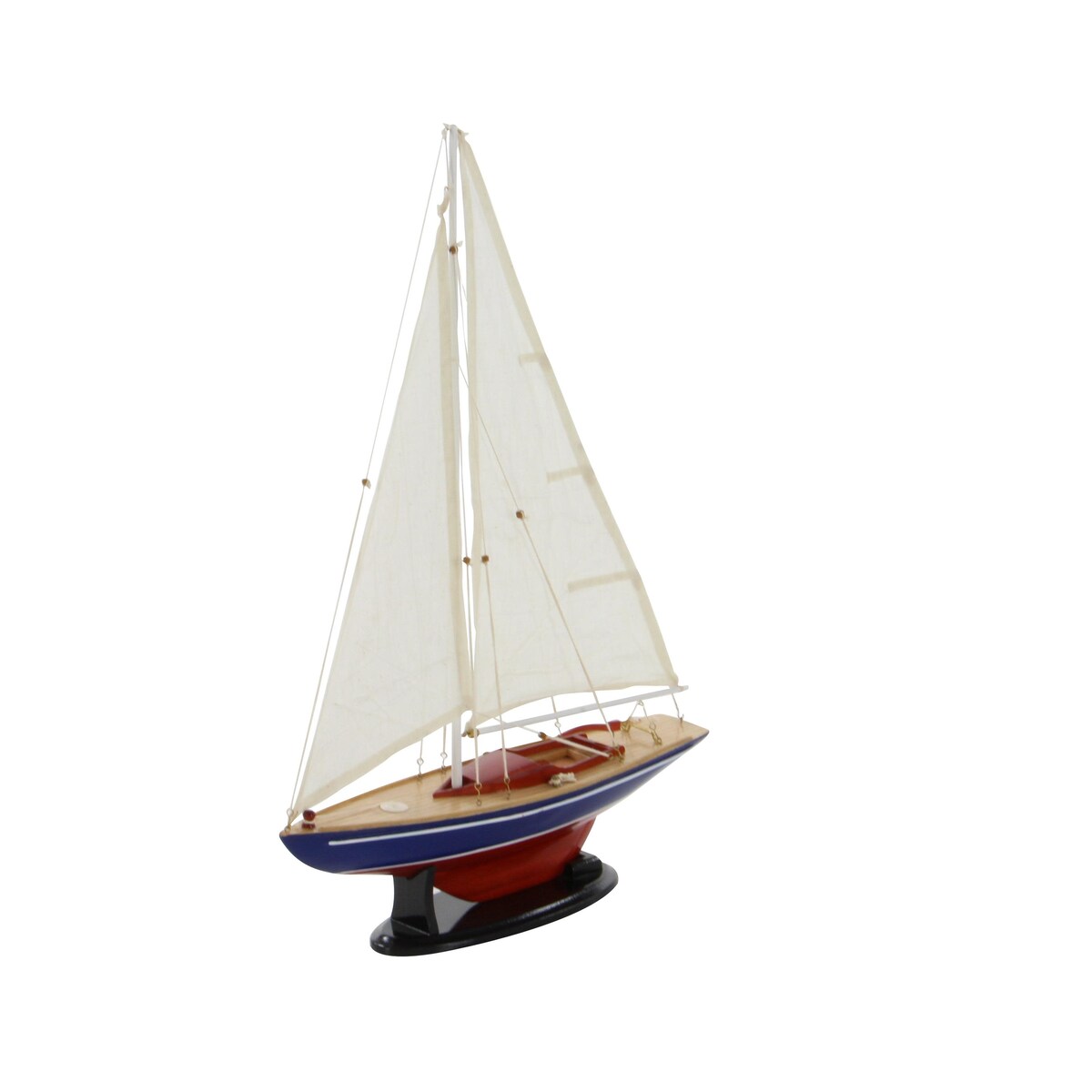 Wood Sail Boat Decorative Sculpture with Lifelike Rigging - Dark Brown - Roche River Decor