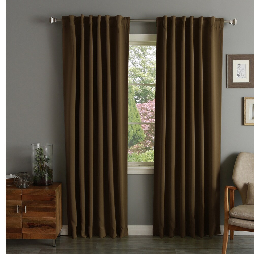 Aurora Home Thermal Rod Pocket 96-inch Blackout Curtain Panel Pair - 52 x 96