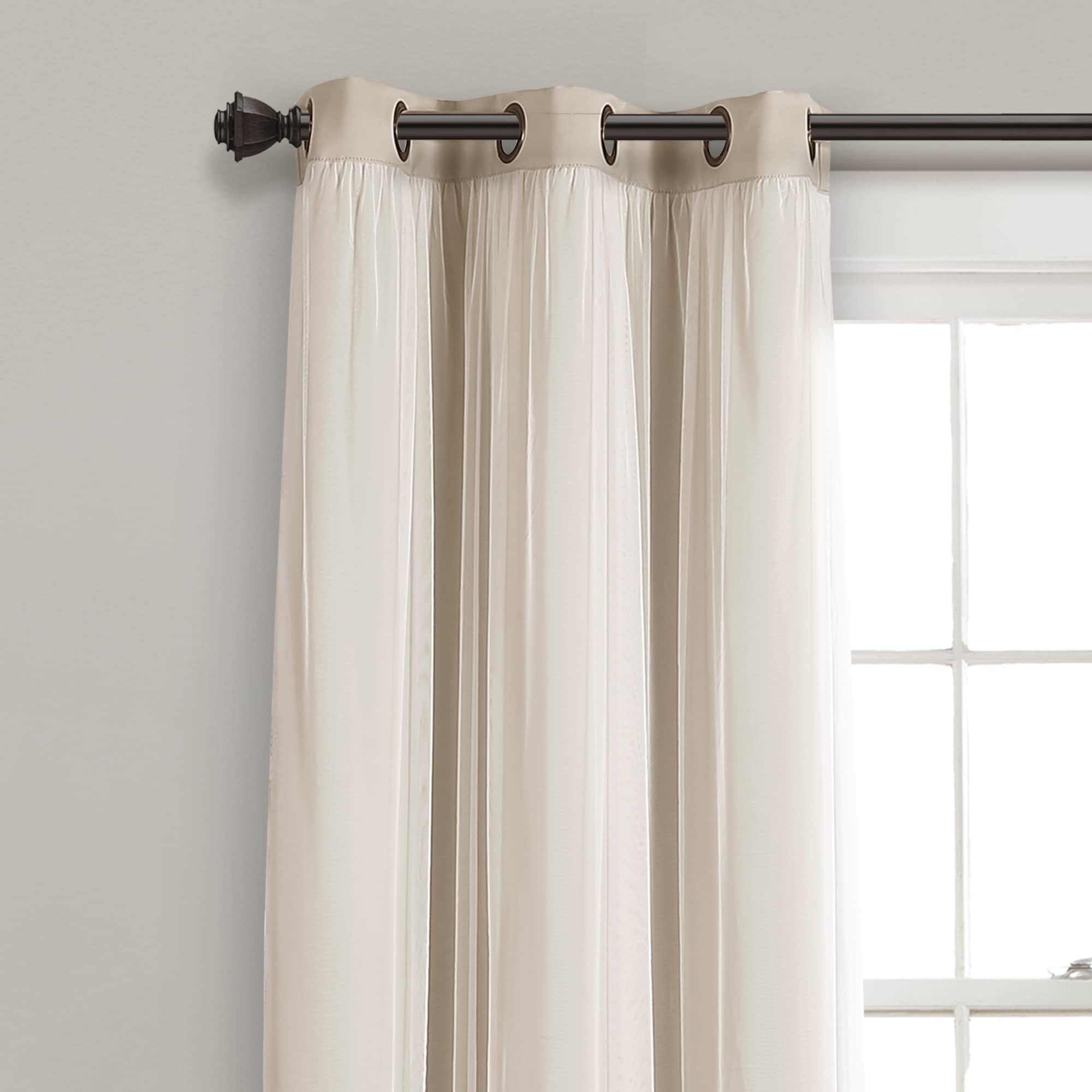 Lush Decor Grommet Sheer Panel Pair with Insulated Blackout Lining