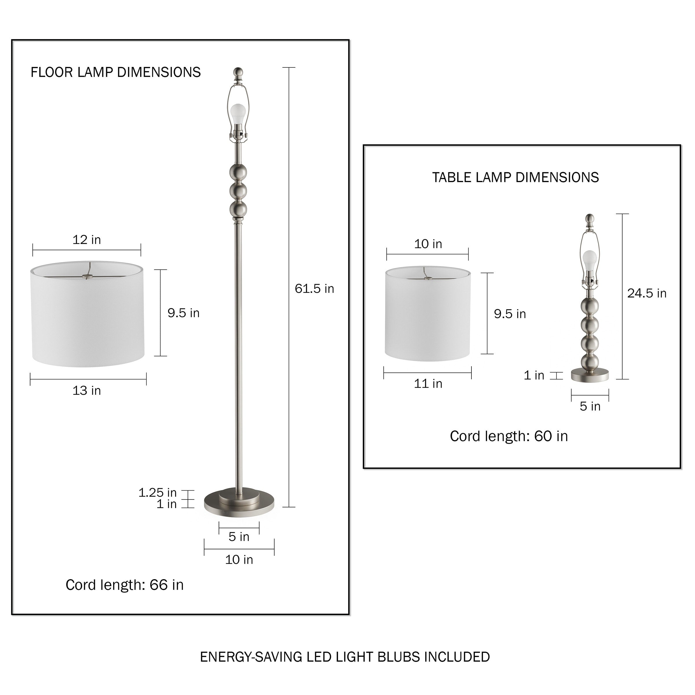 Set of 3 Modern Stacked Balls Table & Floor Lamps by Lavish Home - Set of 3