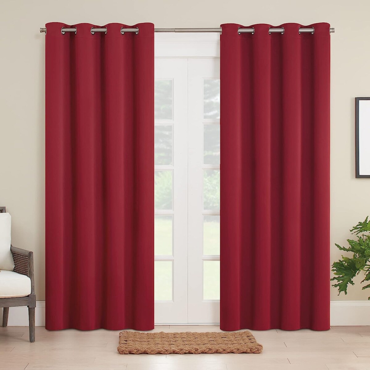 Eclipse Brockfield Waterproof Blackout Thermal Insulated Grommet Outdoor Curtain for Patio or Porch (1 Panel)