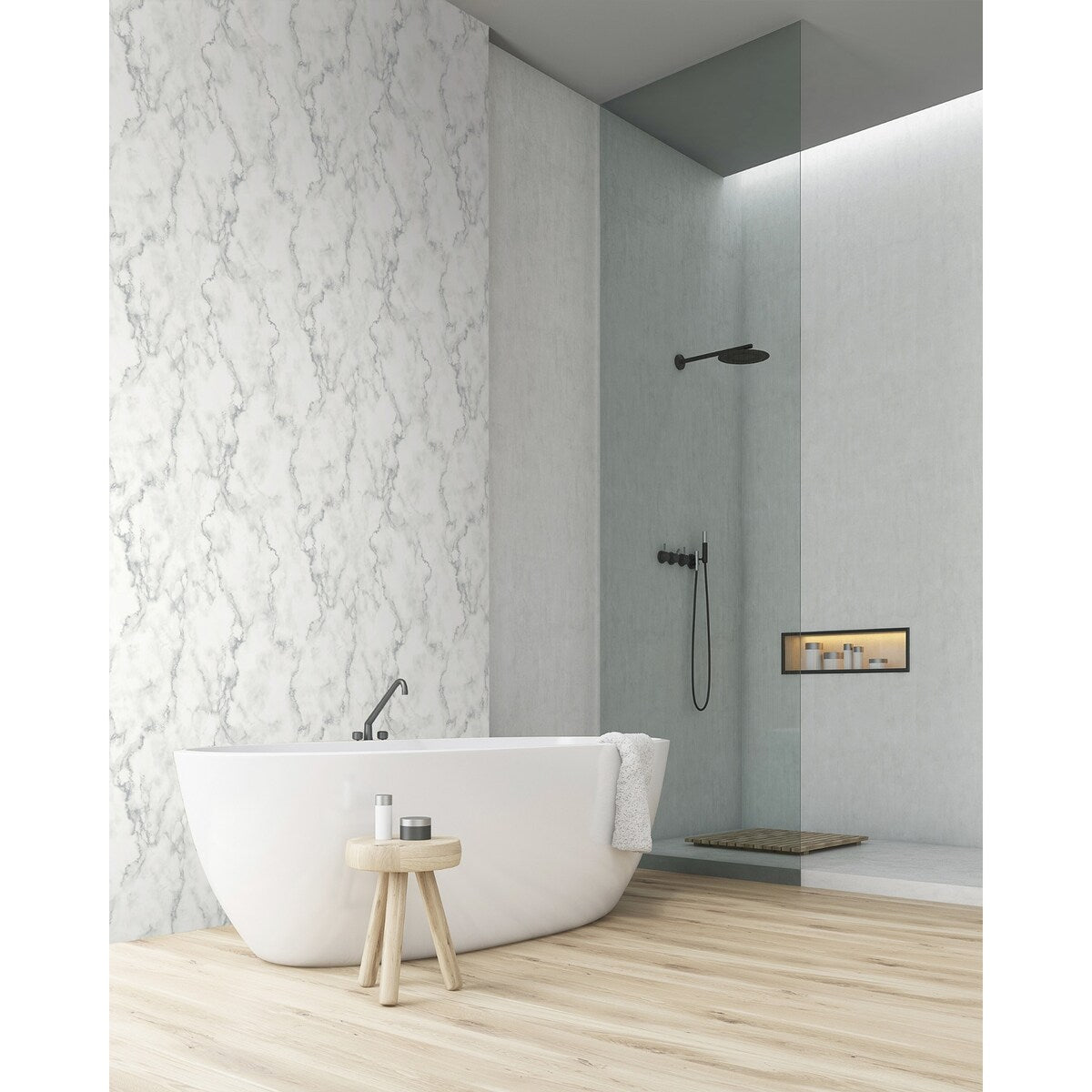 NextWall Faux Marble Peel and Stick Removable Wallpaper - 20.5 in. W x 18 ft. L