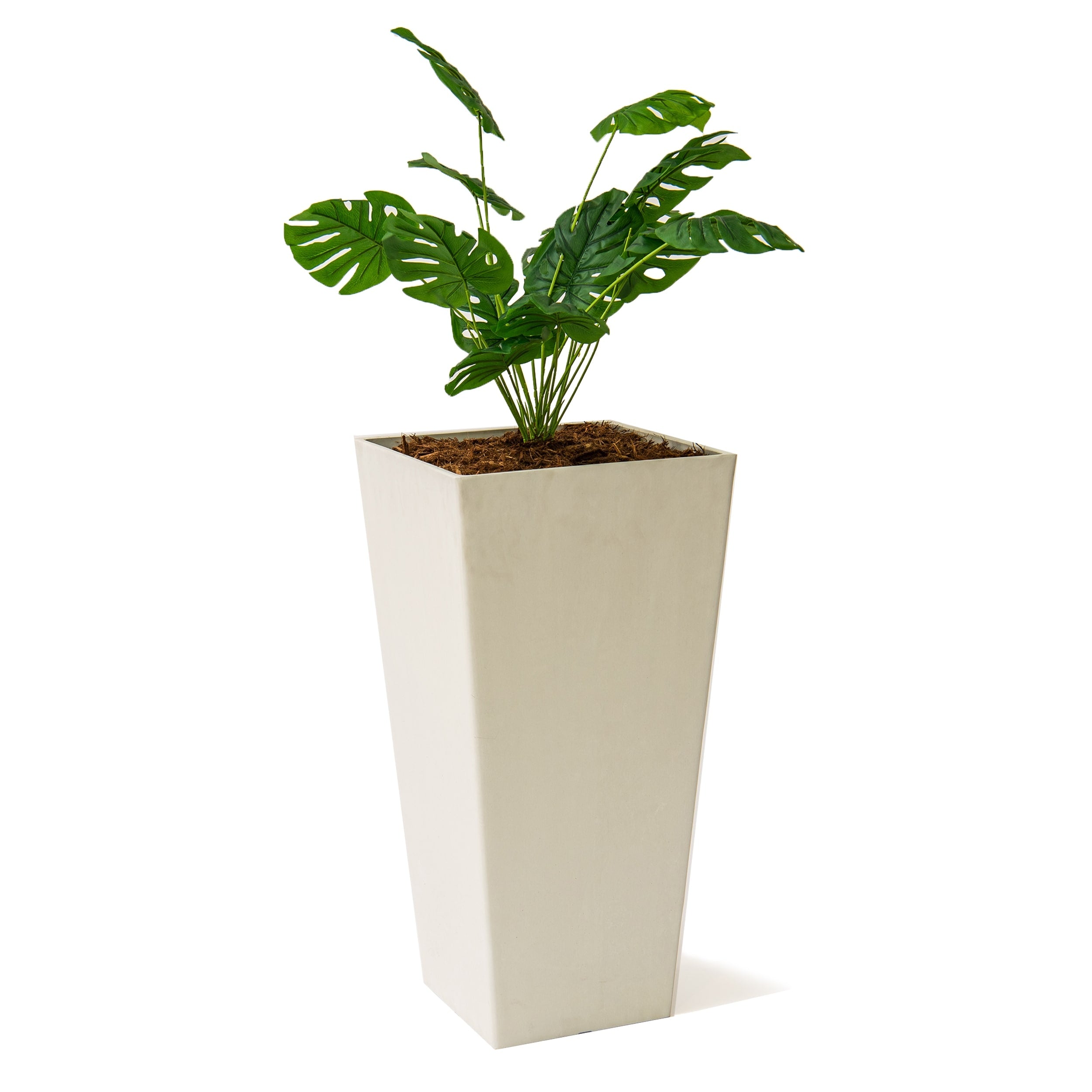 XBrand Modern 30-Inch Tall Modern Square Tapered Planter, Indoor & Outdoor