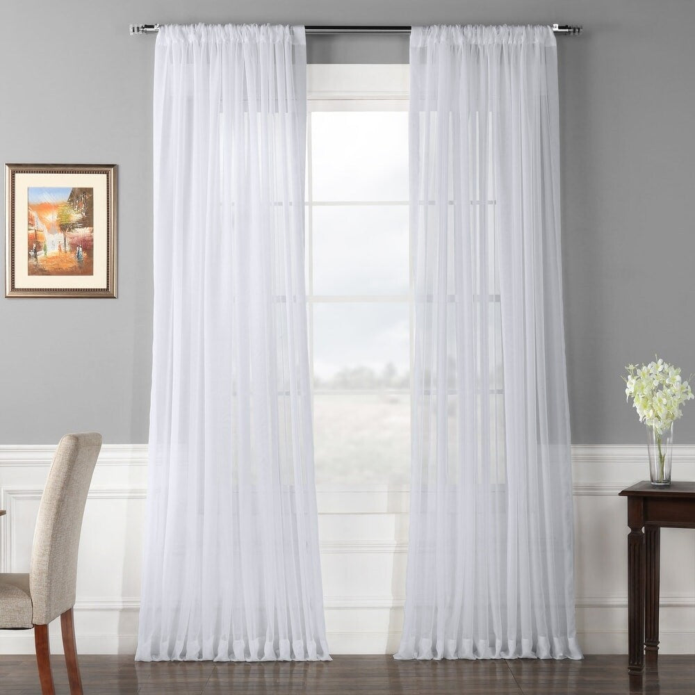 Exclusive Fabrics Extra Wide White Voile Sheer Curtain Panel (1 Panel)