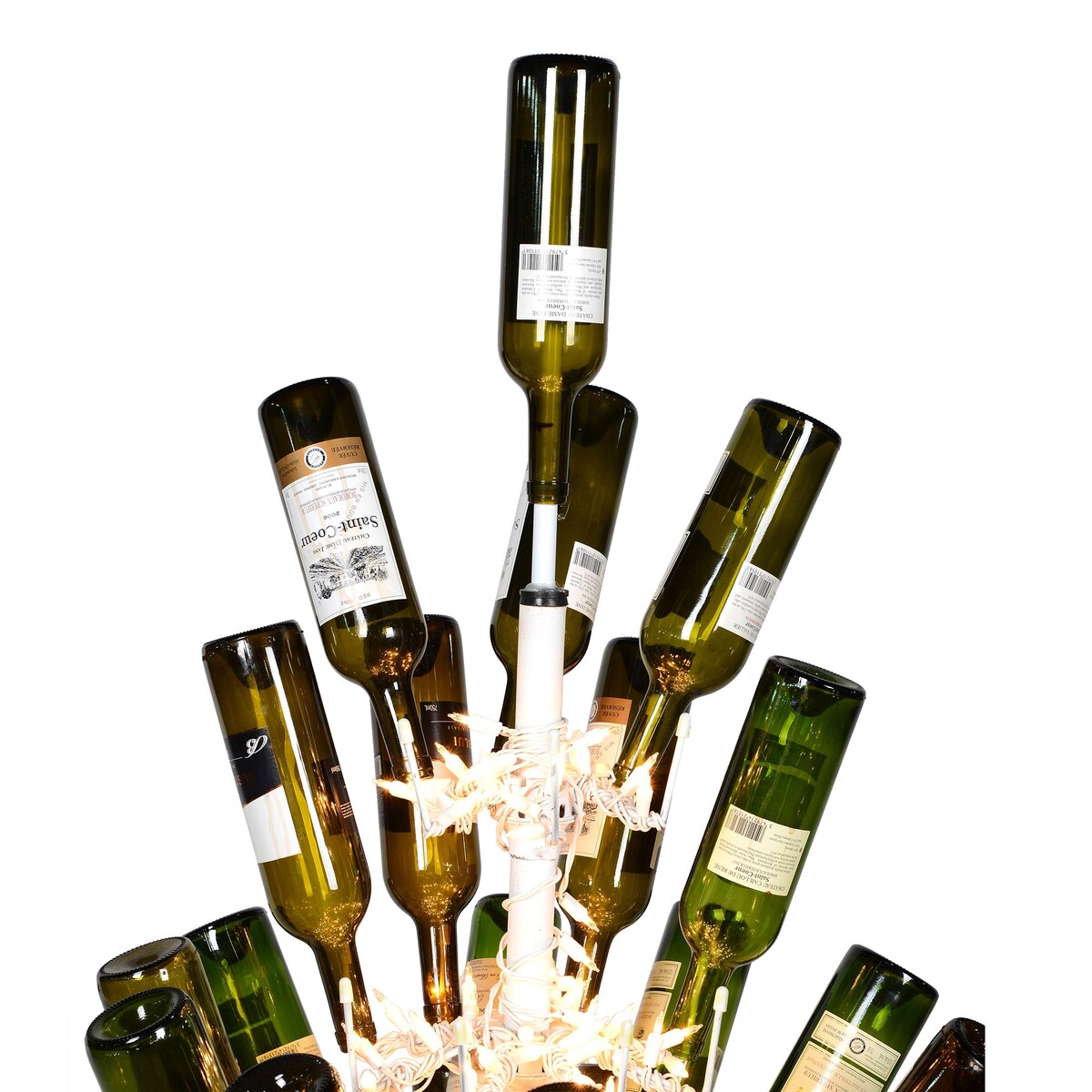 Vickerman 6.5' x 46 Artificial White Wine Bottle DuraL 600CL. Holds 121 bottles.