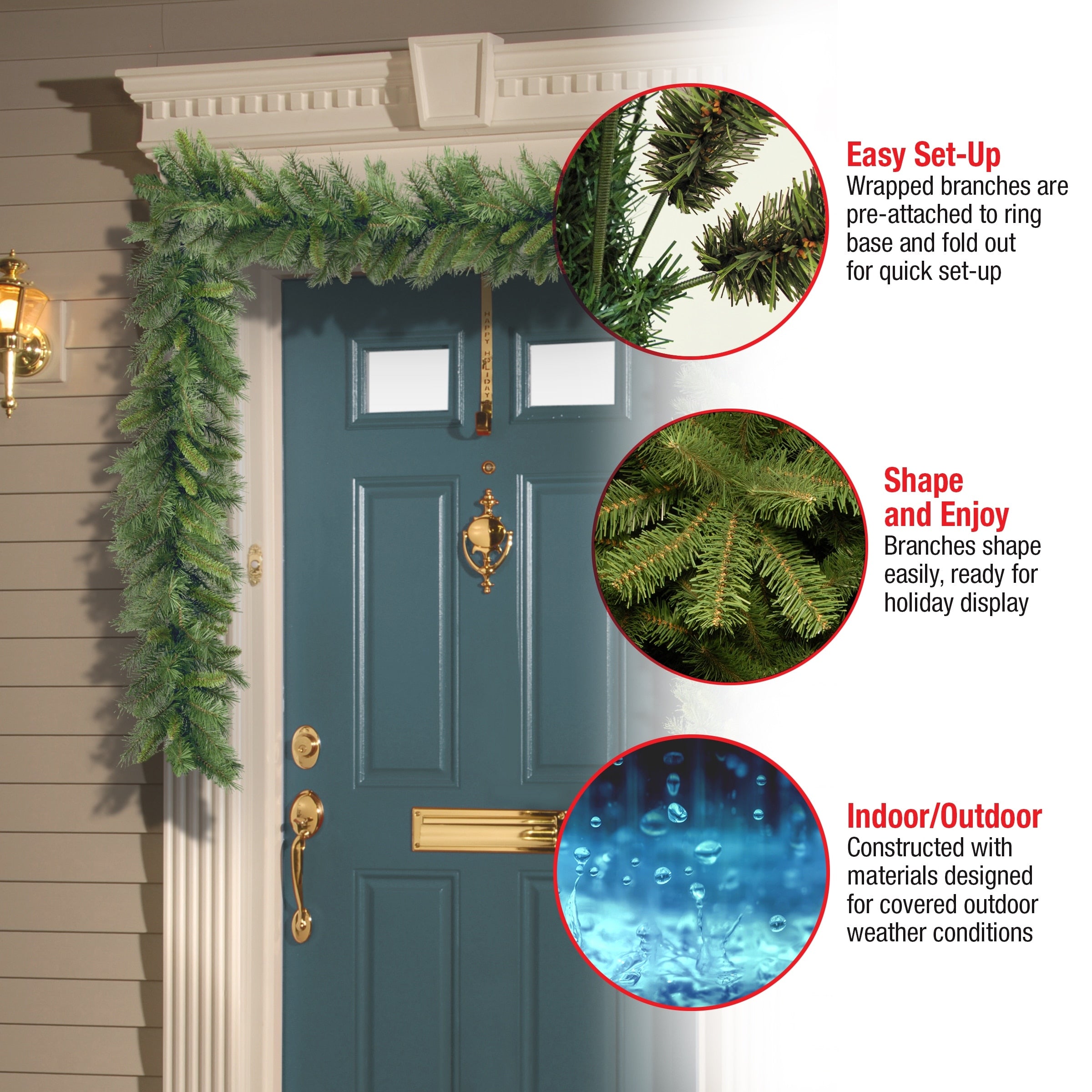 National Tree Company 9 ft. Pre-lit Winchester Pine Garland with Clear Lights - Green