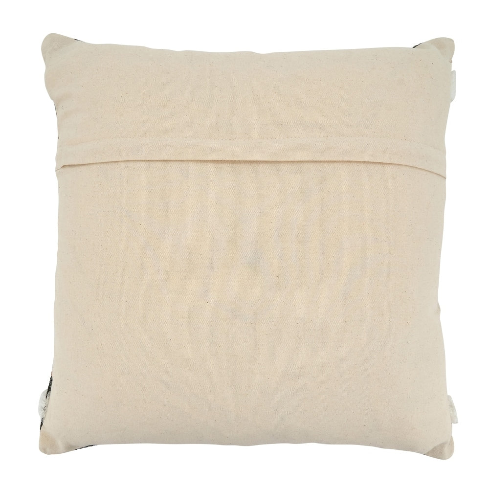 Printed and Embroidered Pillow With Stripe Design