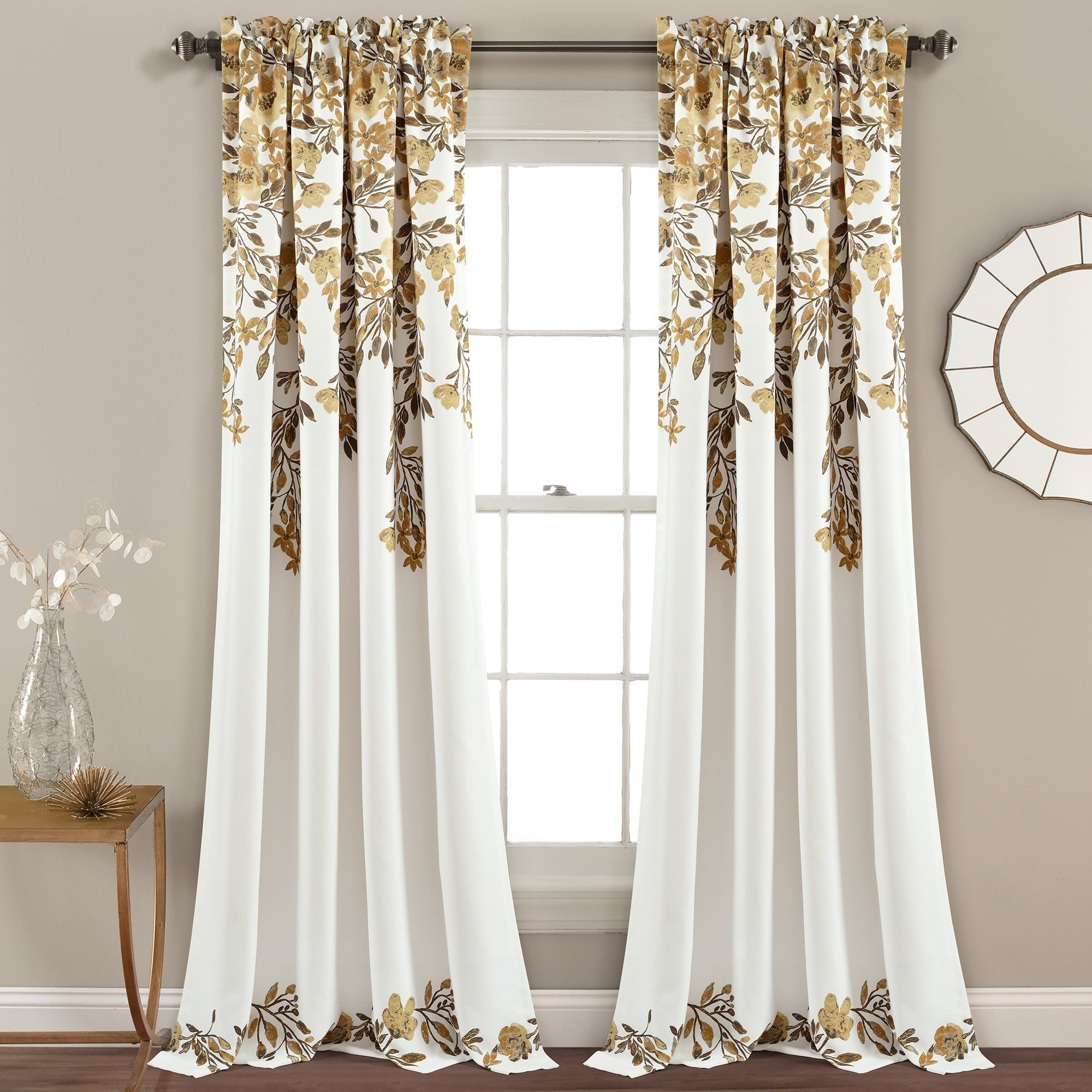 Porch & Den Elcaro Floral Room Darkening Curtain Panel Pair