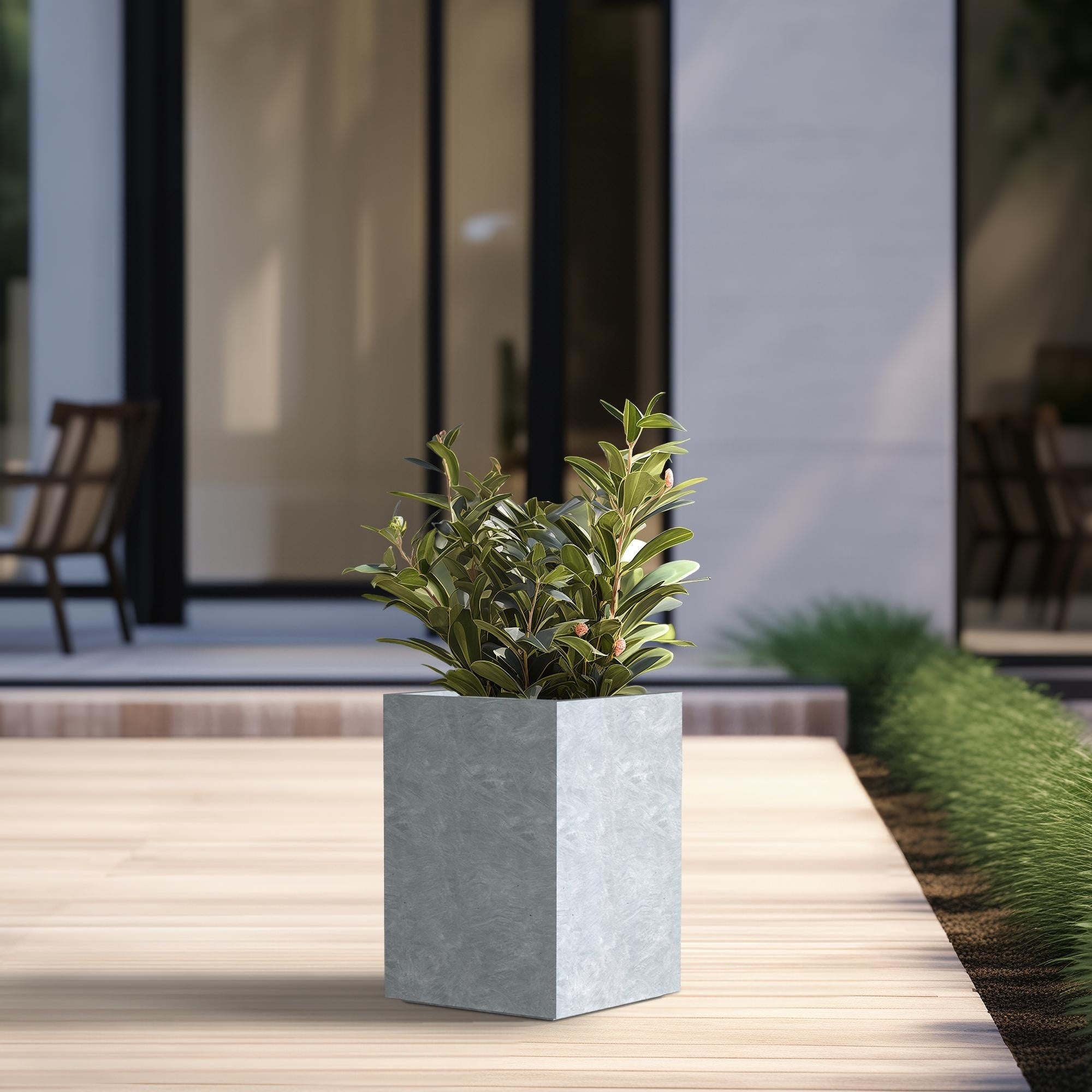 Tall Concrete Rectangle Plant Boxes / Large Indoor and Outdoor Flower Planters