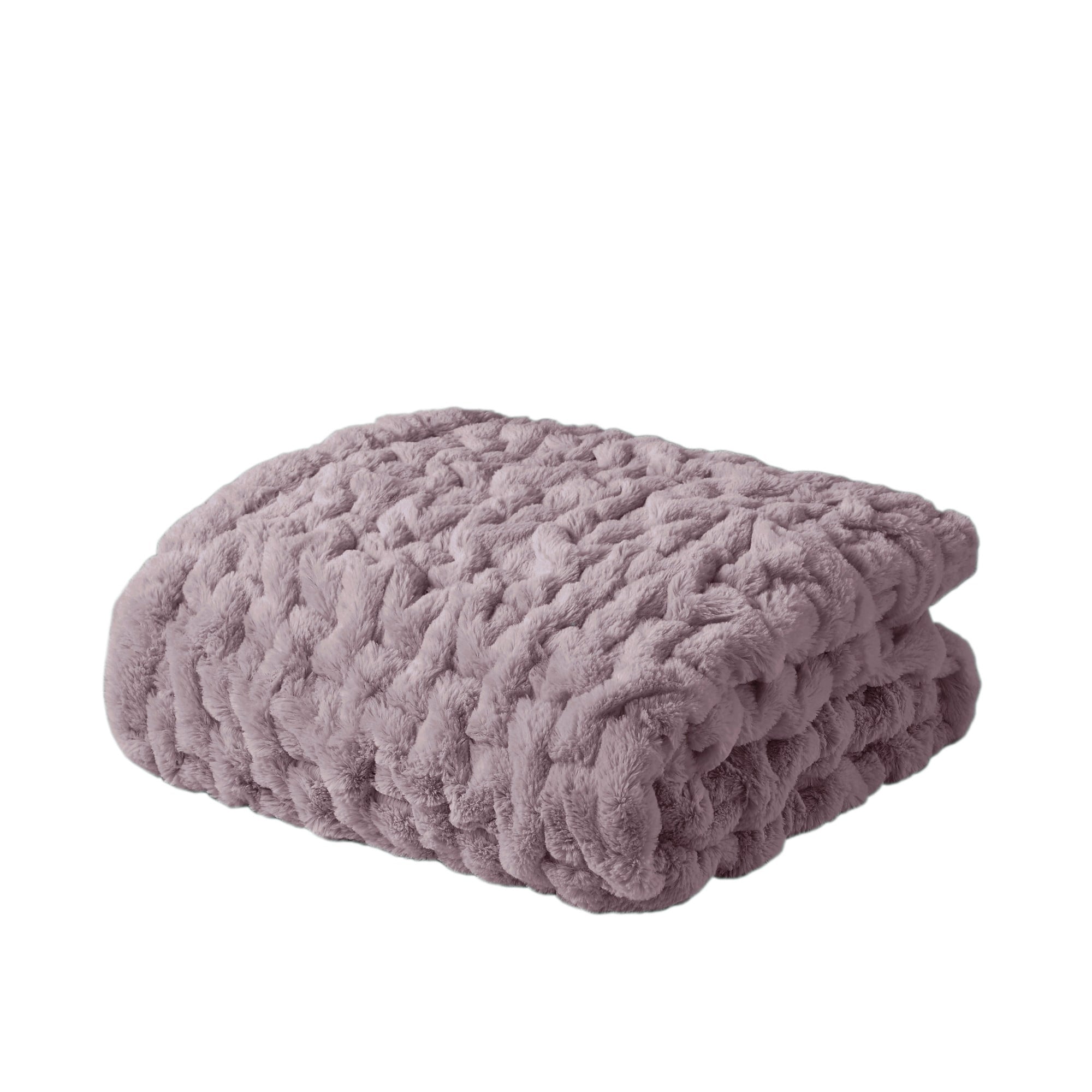 Madison Park Ruched Fur Throw