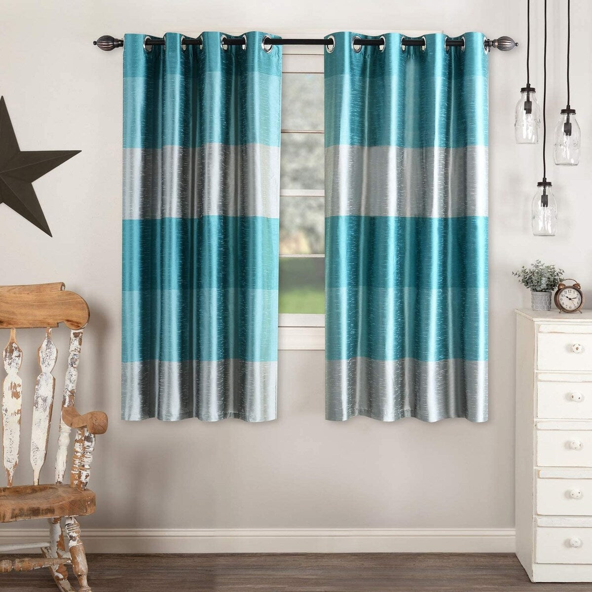 Deco Window 2 Pcs Blackout Curtain Panels Room Darkening Privacy with Thermal Insulation & Eyelets