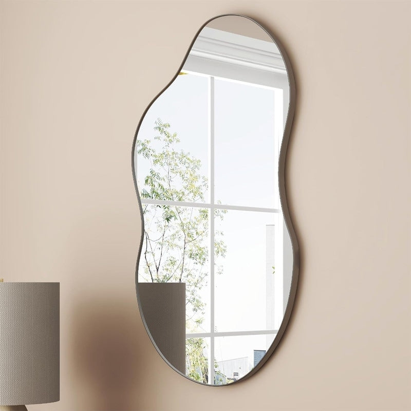 Asymmetrical Wavy Antique Accent Wall Mirror