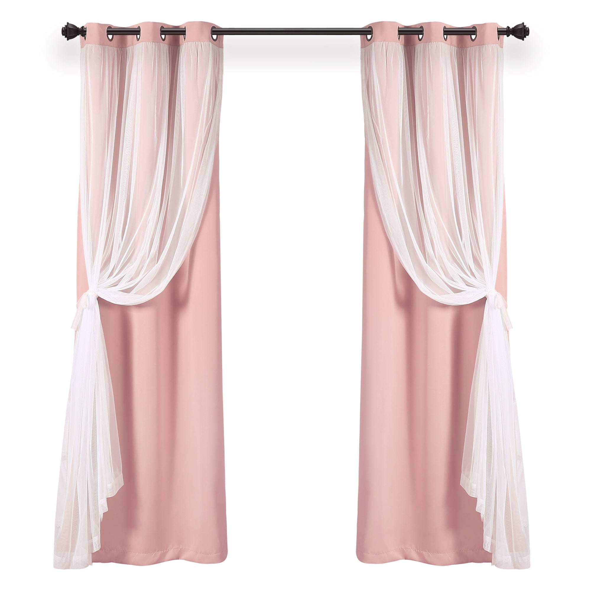 Lush Decor Grommet Sheer Panel Pair with Insulated Blackout Lining