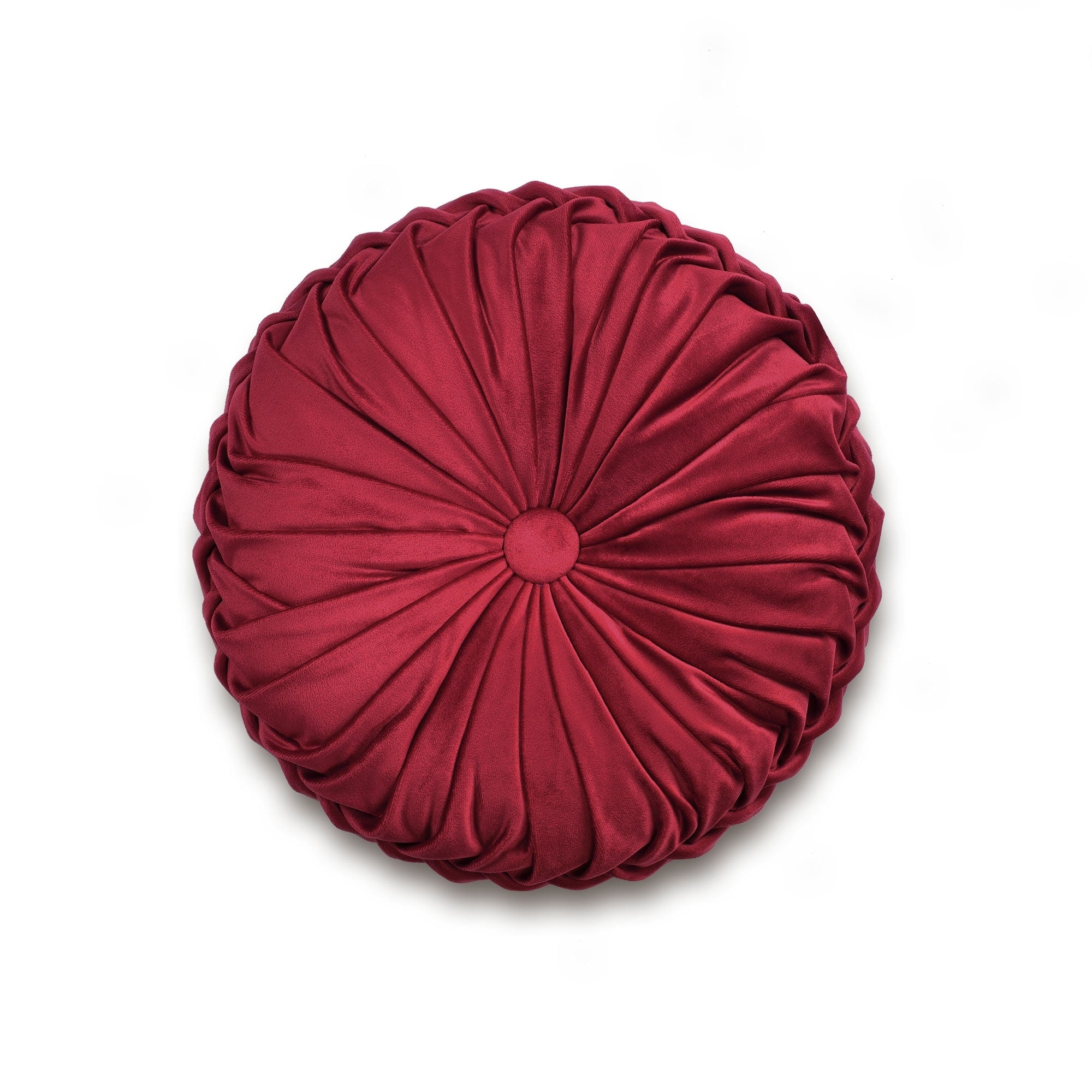 Lush Decor Pleated Soft Velvet Round Decorative Pillow