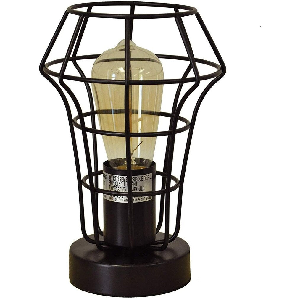 9 Industrial Metal Table Lamp Accent Light with a Free Edison Bulb