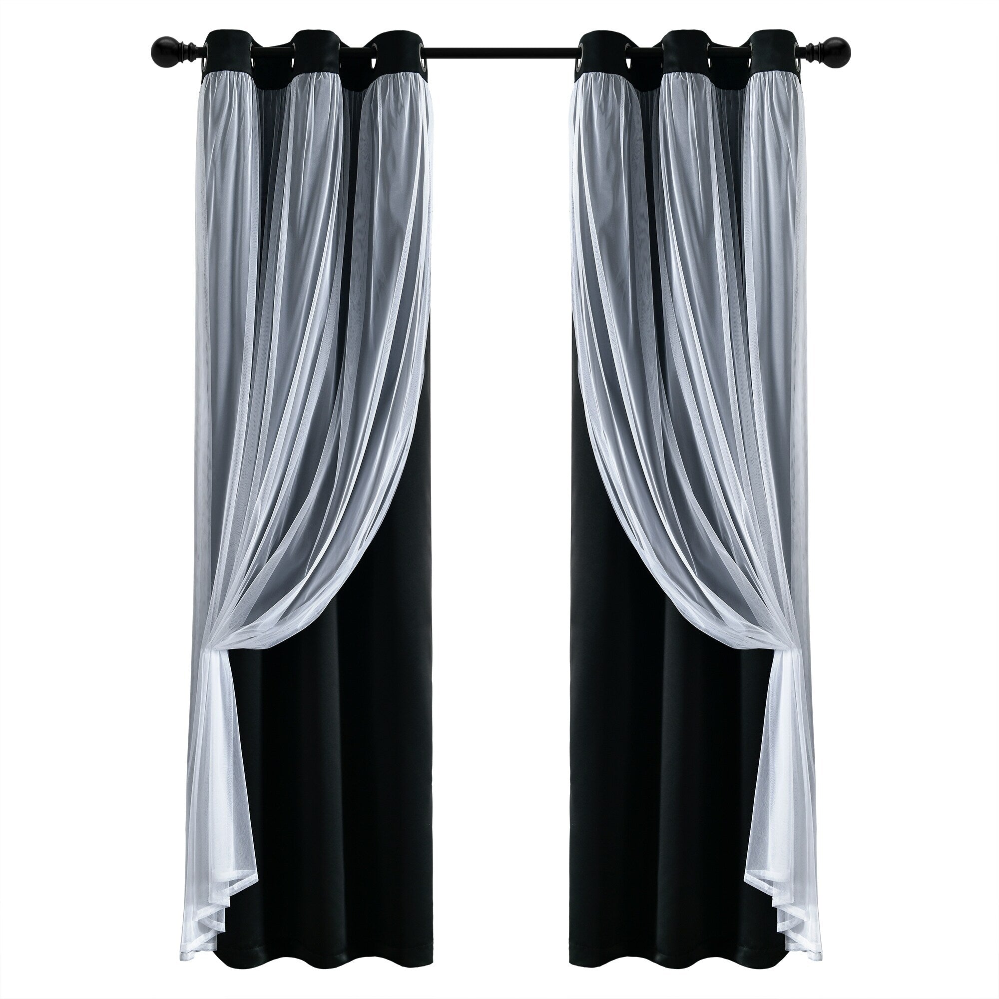 Lush Decor Grommet Sheer Panel Pair with Insulated Blackout Lining