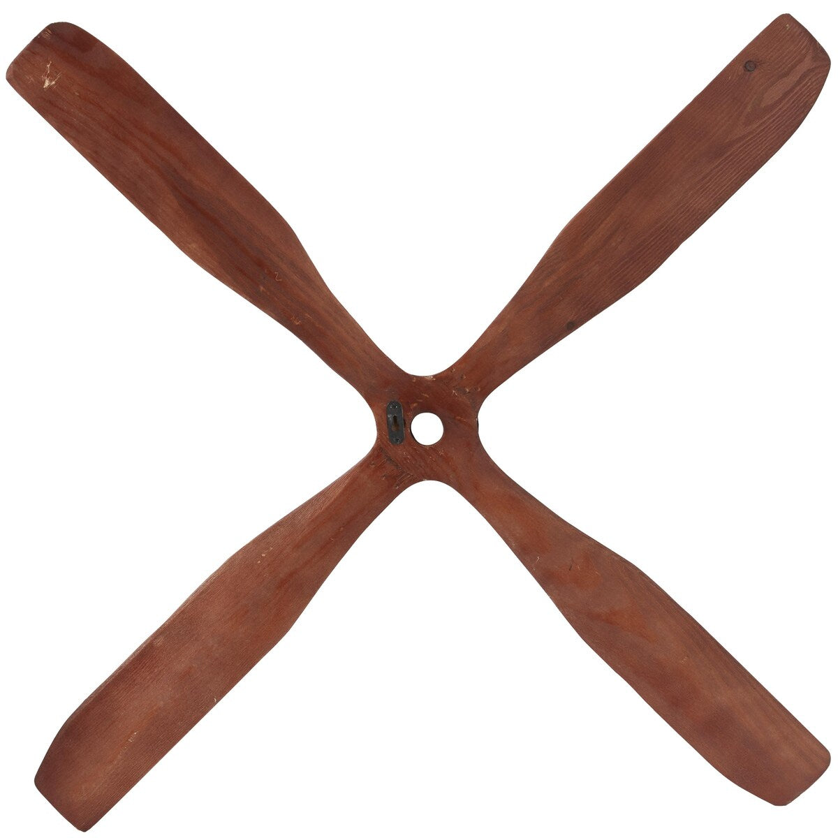 Wood Airplane Propeller 4 Blade Home Wall Decor with Aviation Detailing - Brown - Roche River Decor