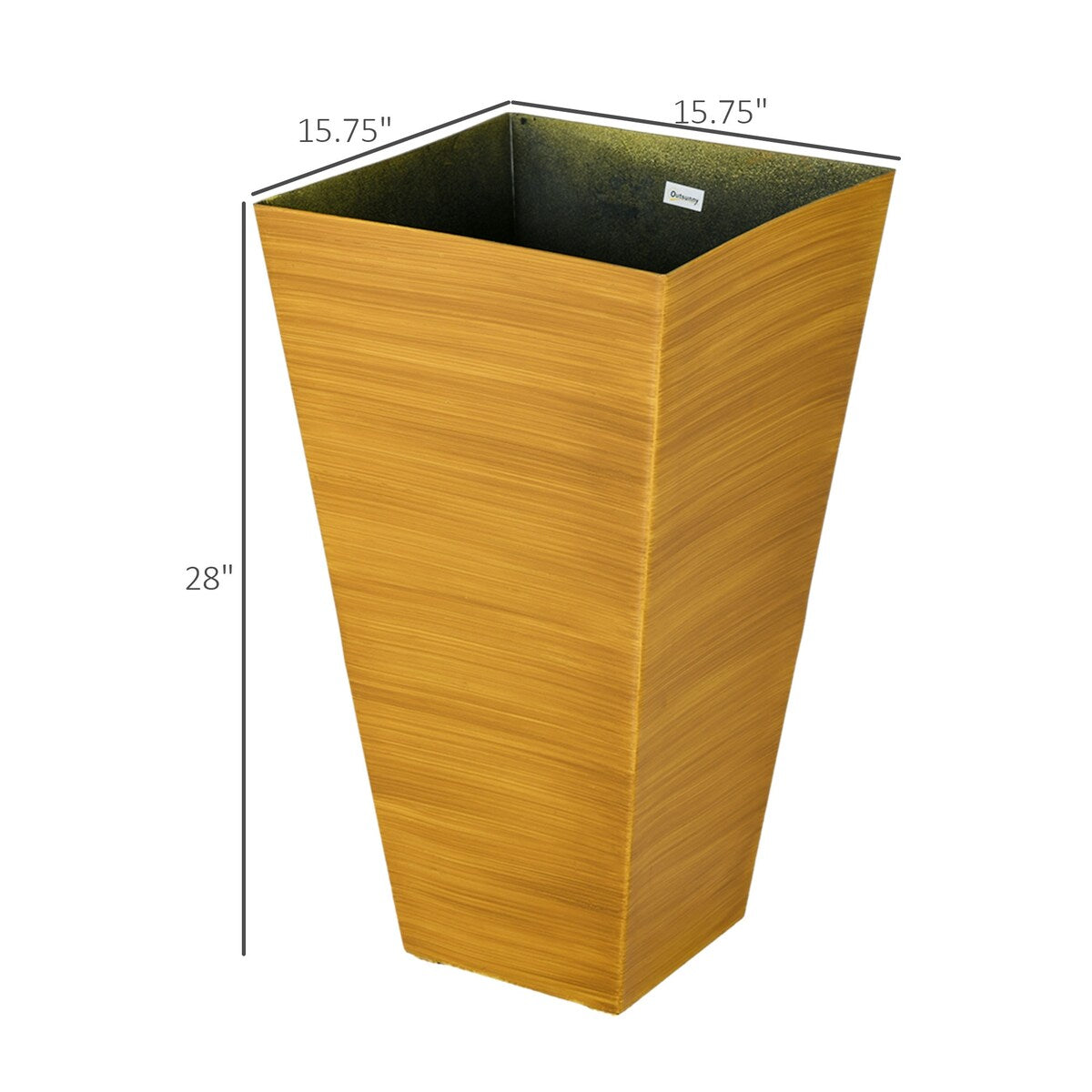 28 Tall Outdoor Planters with Drainage Holes and Plug (Set of 3)