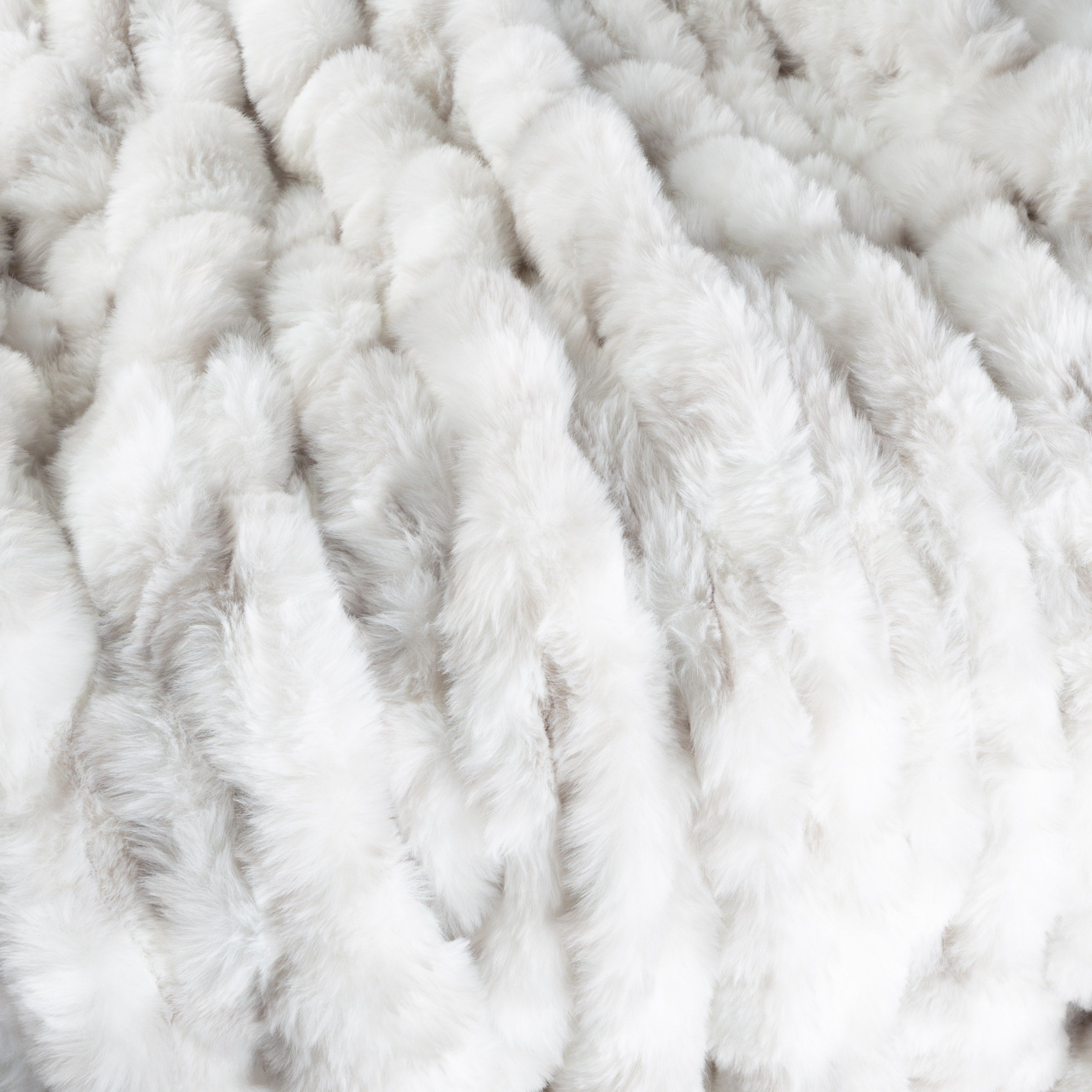 Oversized Ruched Faux Fur Blanket - 60x80-Inch Queen-Size Throw by Lavish Home