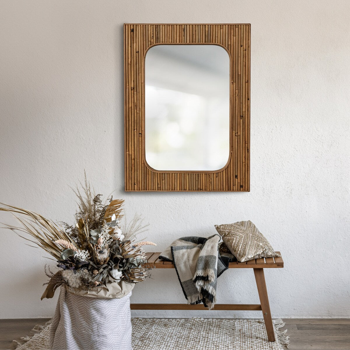 Rattan Framed Wall Mirror