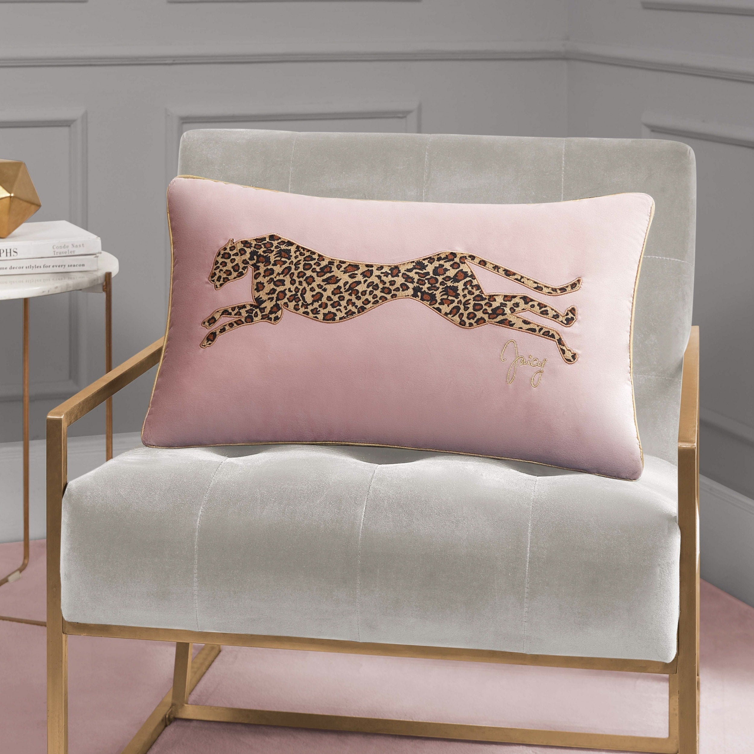 Juicy Couture Velvet Cheetah Pillow 14 x 24