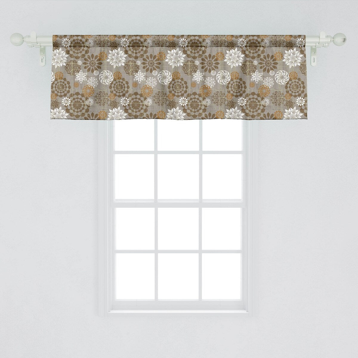 Ambesonne Floral Window Valance Curtain Valance for Kitchen Bedroom Decor with 54 X 18 - 54 X 18