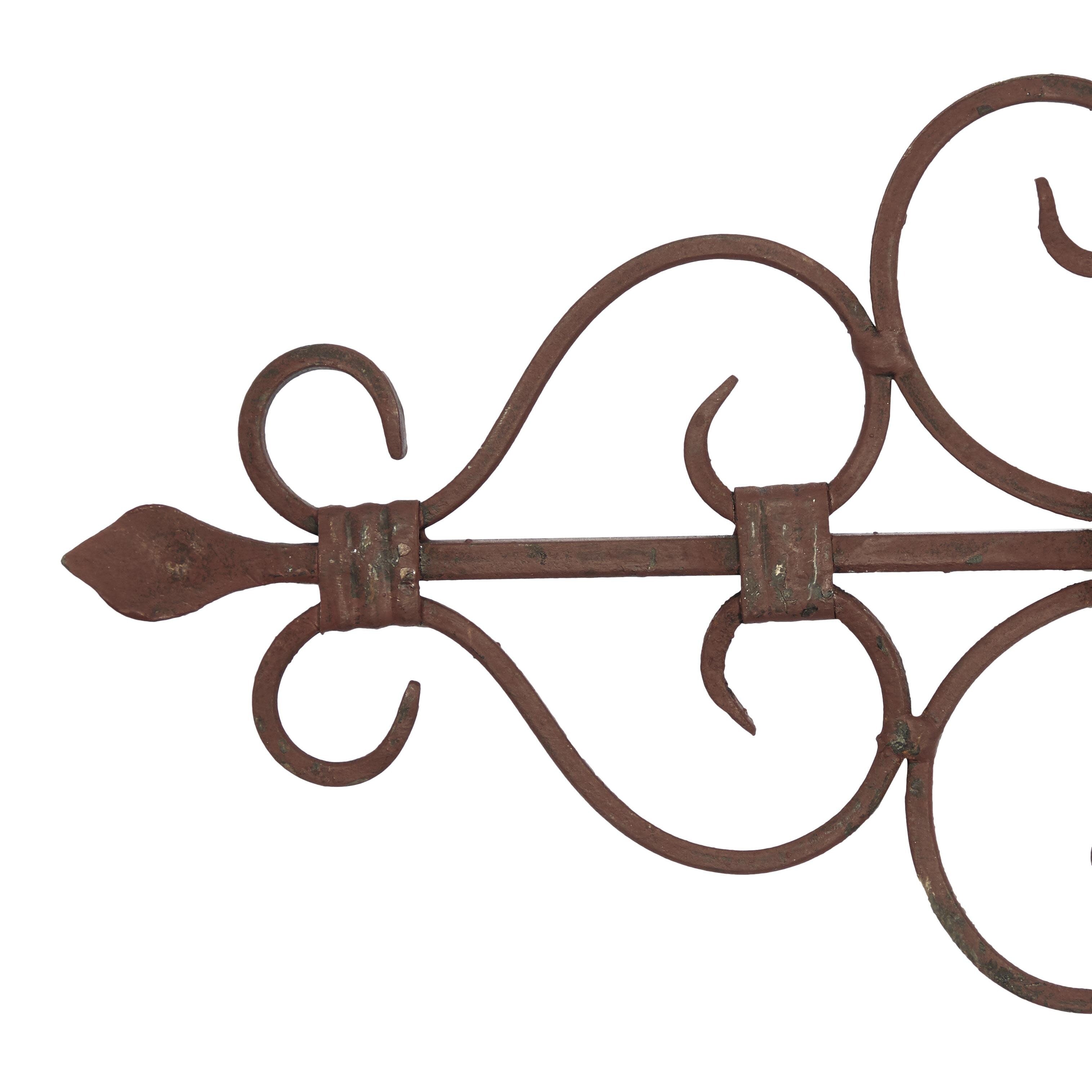 Metal Scroll Long Slim Home Wall Decor - Brown - Roche River Decor