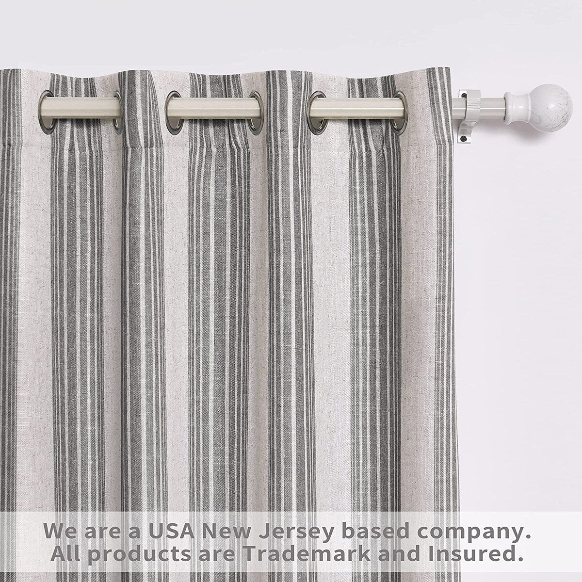 DriftAway Chris Vertical Striped Pattern Linen Textured Lined Blackout Window Curtains