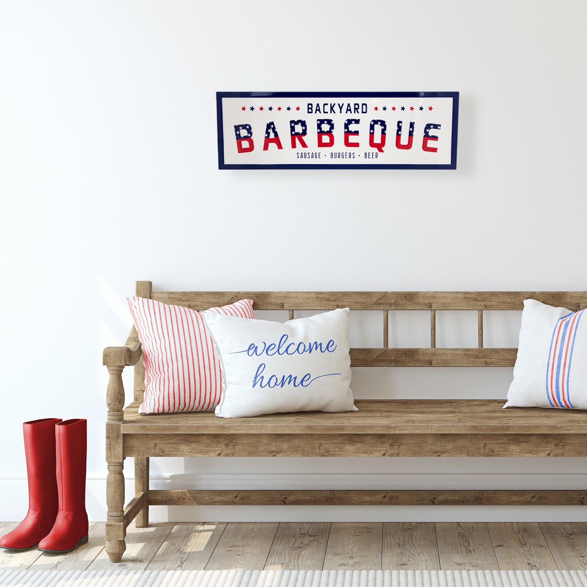 Backyard Barbeque Americana Metal Wall Sign - 23