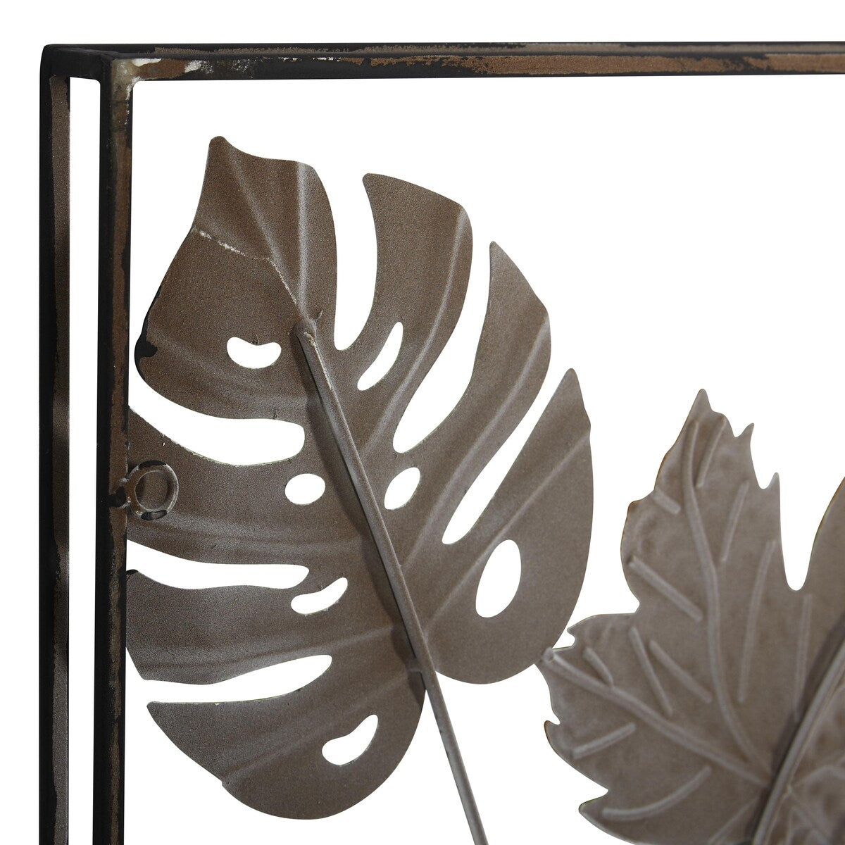 Metal Leaf Tall Cut-Out Home Wall Decor with Intricate Laser Cut Designs - Green - Roche River Decor