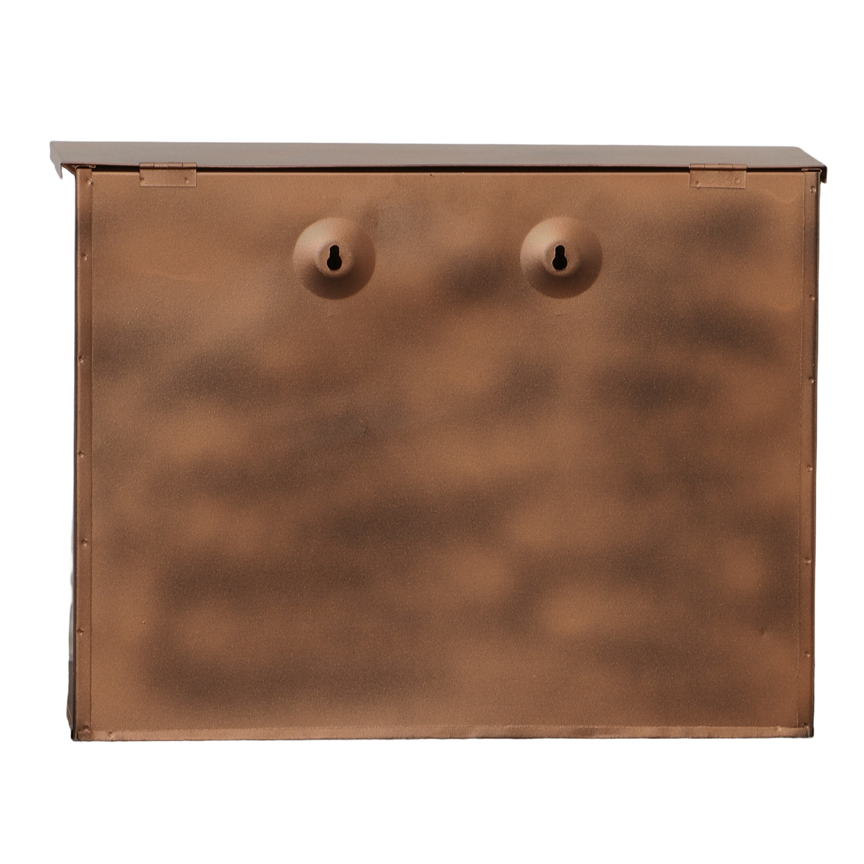 Spacious Envelope Shaped Wall Mount Iron Mail Box, Copper Finish