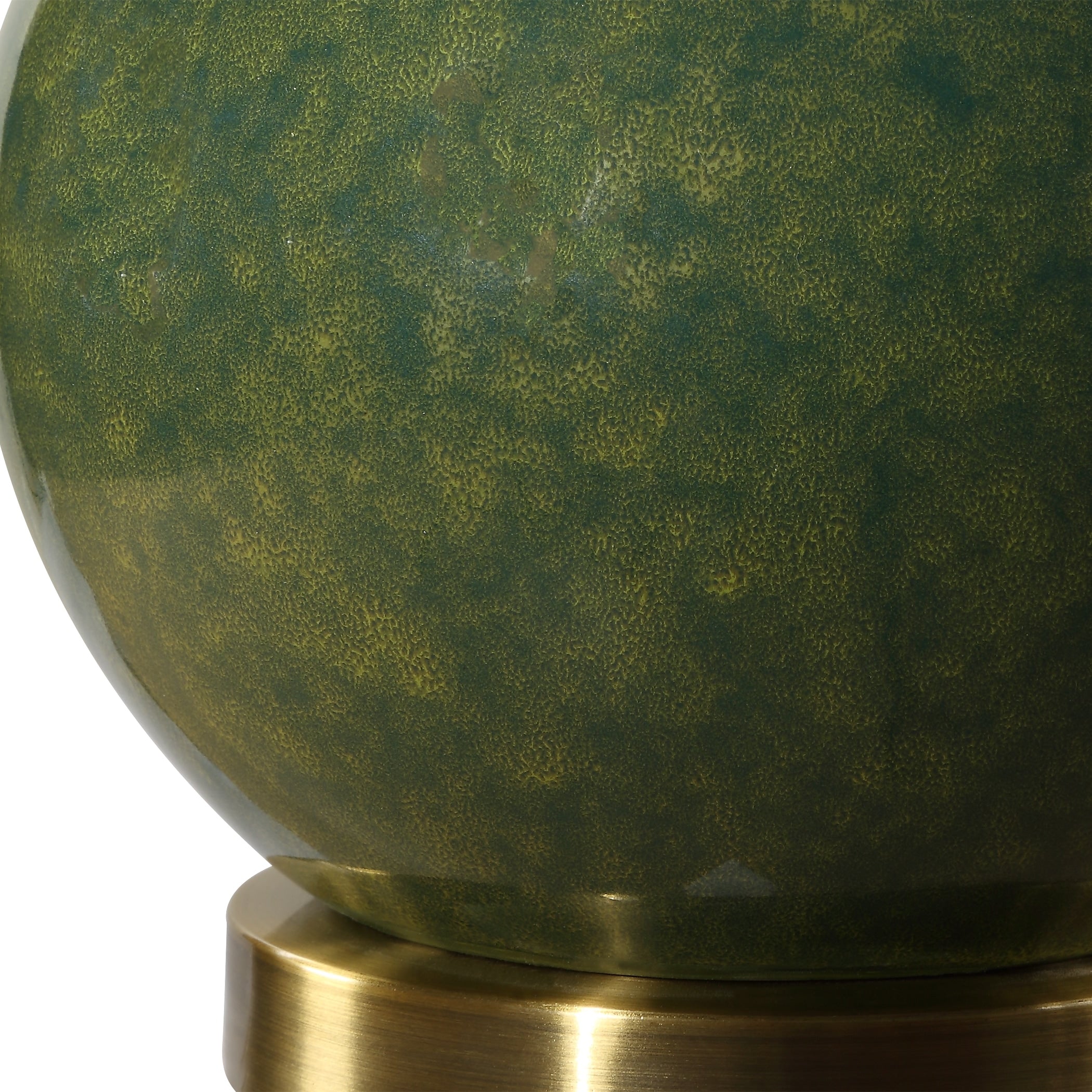 Copper Grove Emerald Green Ceramic Table Lamp with Gold Metal Accents