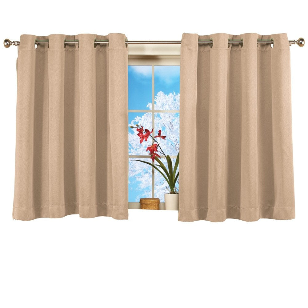 Short Blackout Window Curtain Panel with Easy Open-Close