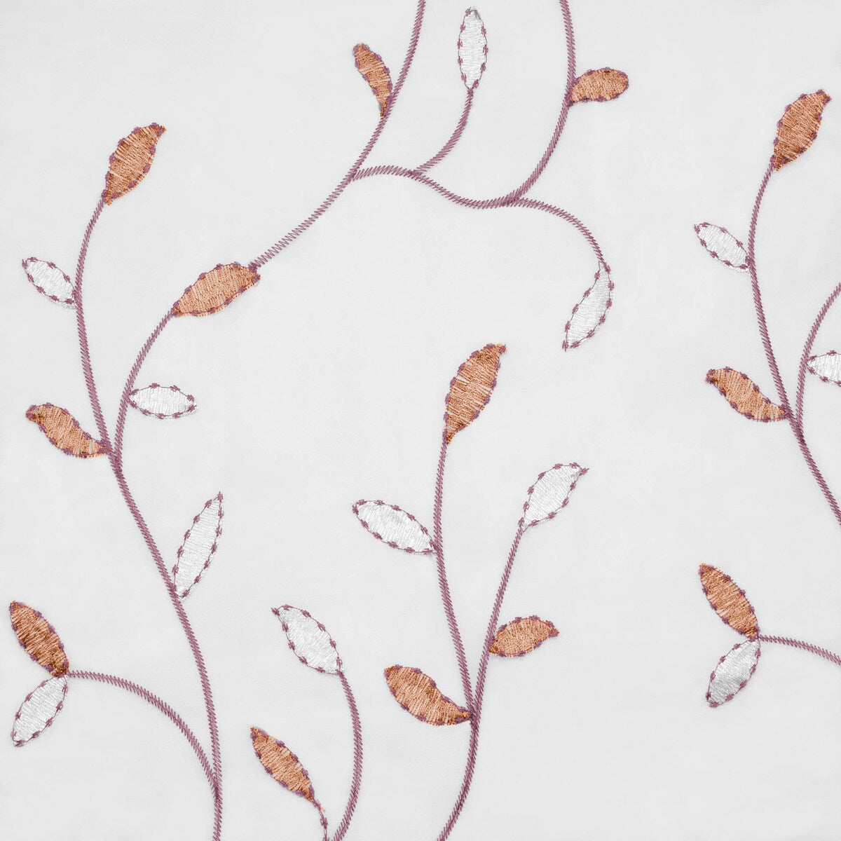 Wavy Leaves Embroidered Sheer Extra Wide Window Curtain (Single Panel)