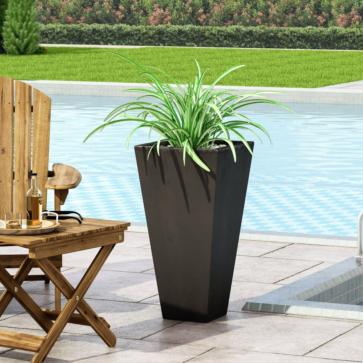 Outdoor Modern MGO Small Cast Stone Planter