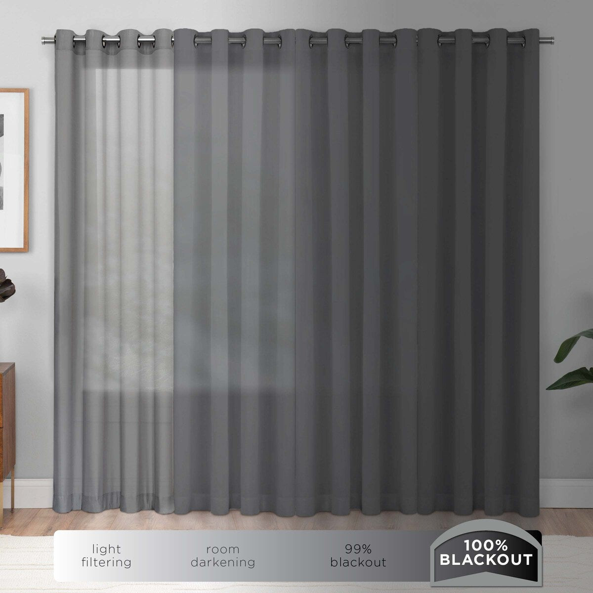 Eclipse Harper Velvet Absolute Zero Blackout Window Panel