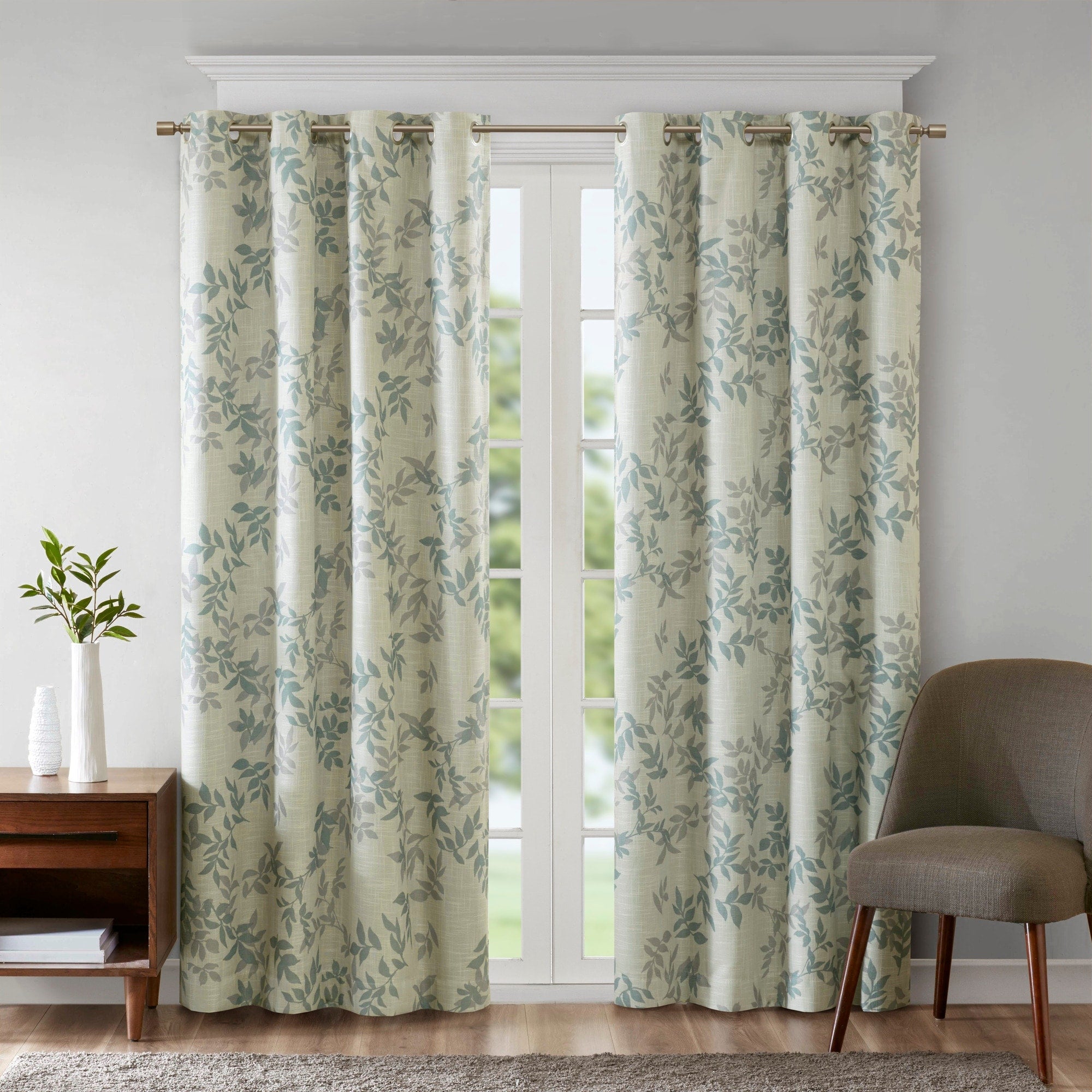 SunSmart April Printed Botanical Blackout Curtain Panel