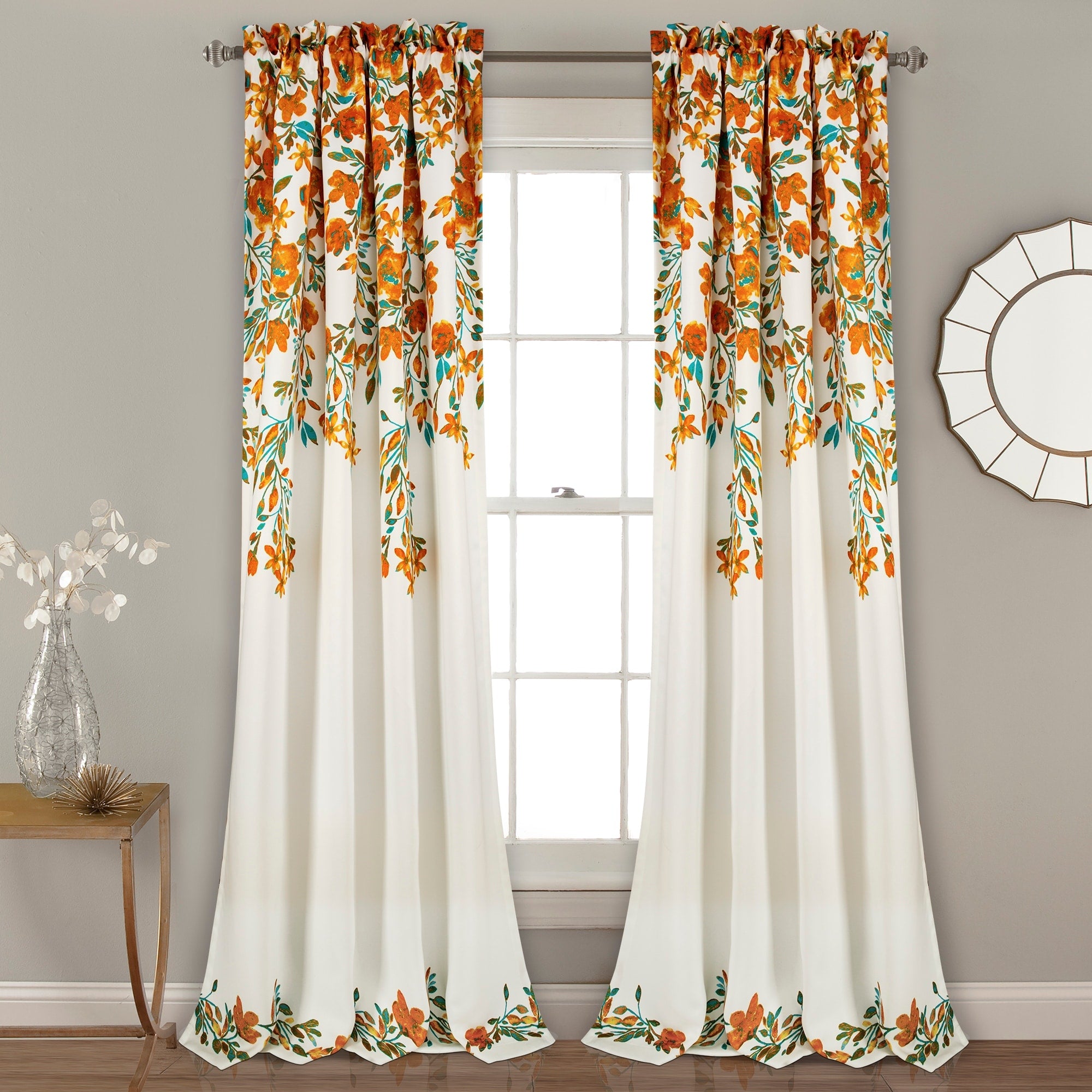 Porch & Den Elcaro Floral Room Darkening Curtain Panel Pair