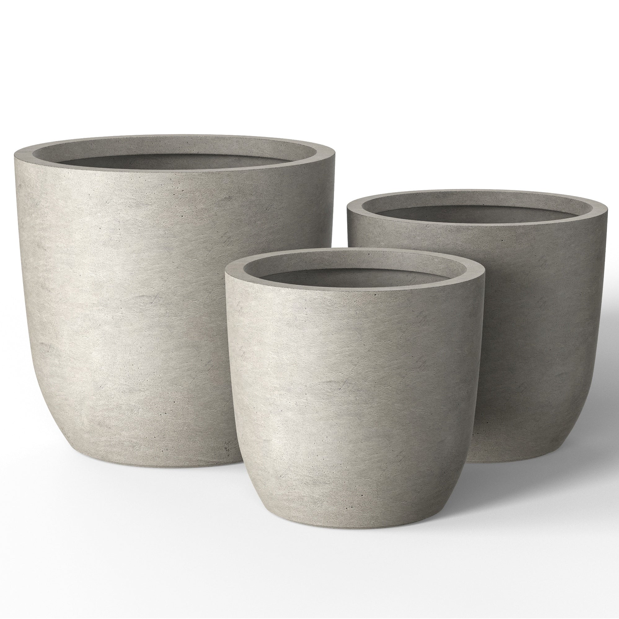 Tall Concrete Round Plant Pots / Large Indoor and Outdoor flower Planters