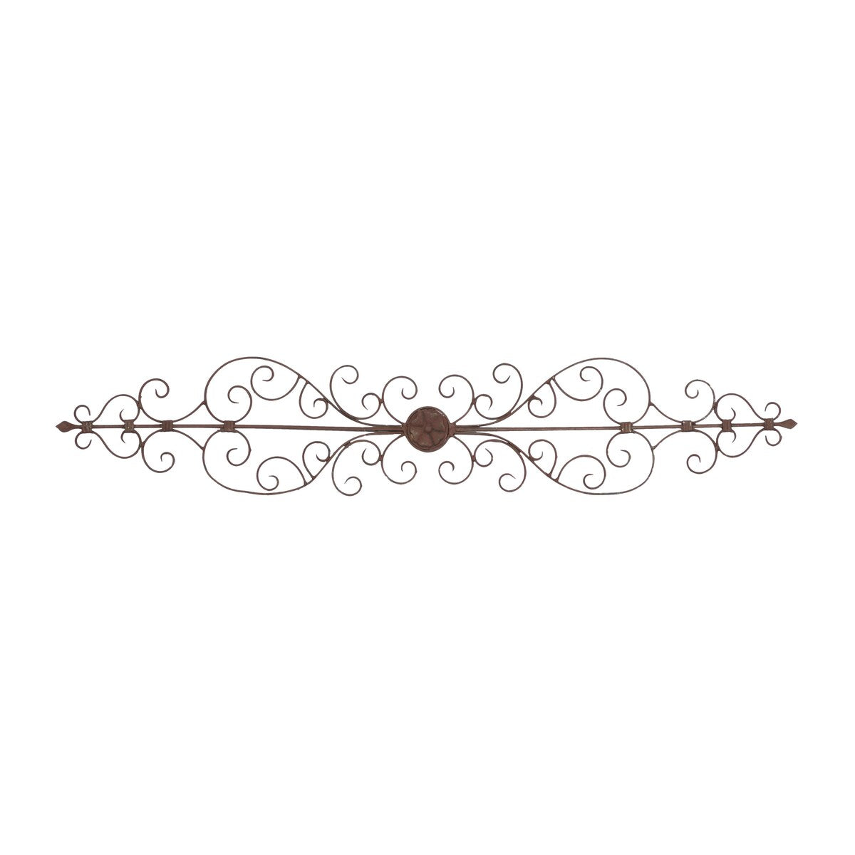 Metal Scroll Long Slim Home Wall Decor - Brown - Roche River Decor